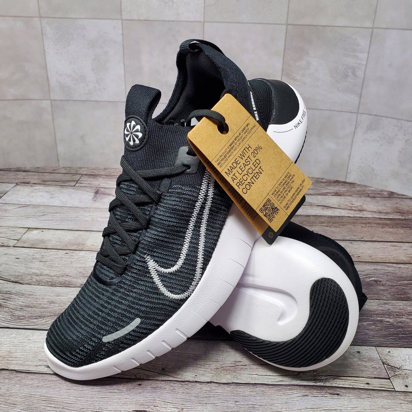 Nike Free RN Flyknit Next Nature Black White Anthracite FB1276-002 Mens Size 9.5