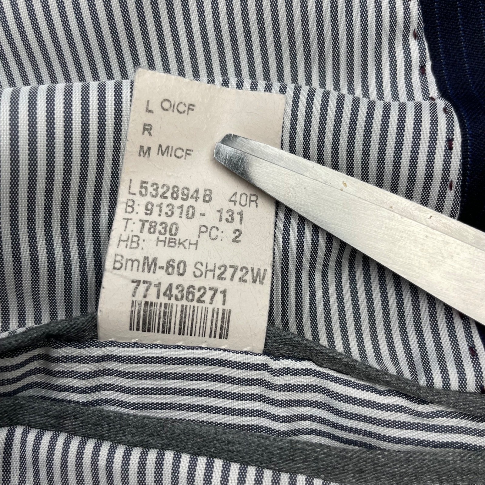 Todd Snyder Men’s Mayfair Fit 100% Wool 2-Button Blazer Navy Blue Stripe • 40R