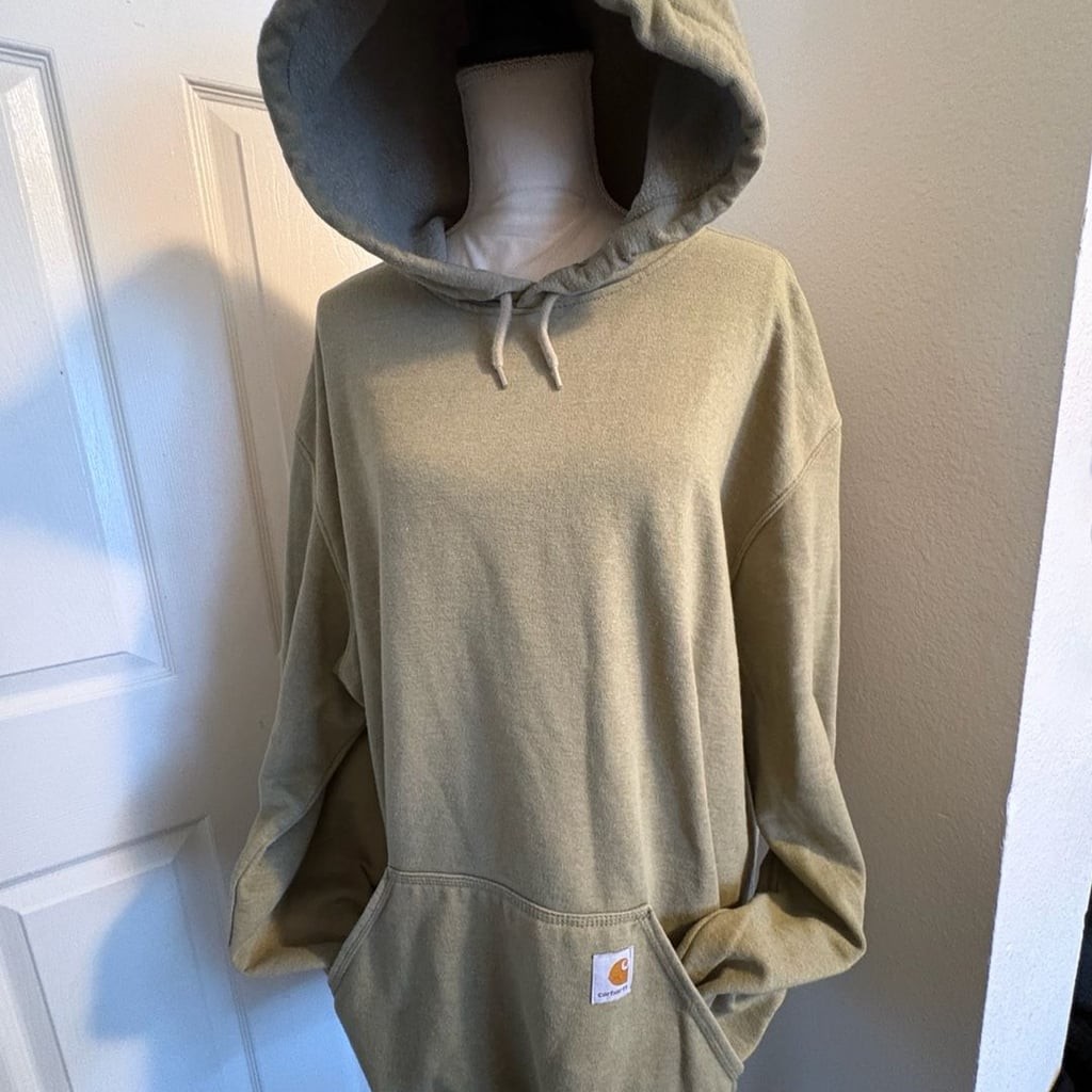 Carhartt Midweight Logo Graphic Hoodie in Army Green