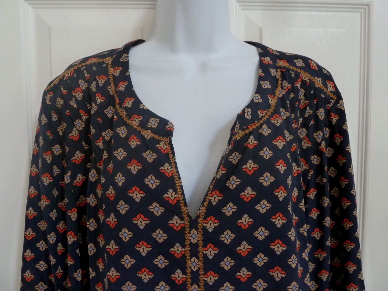 NWT J. JILL Sz XL 18/20 Pullover Viscose Rayon Blouse V-Neck Office Career