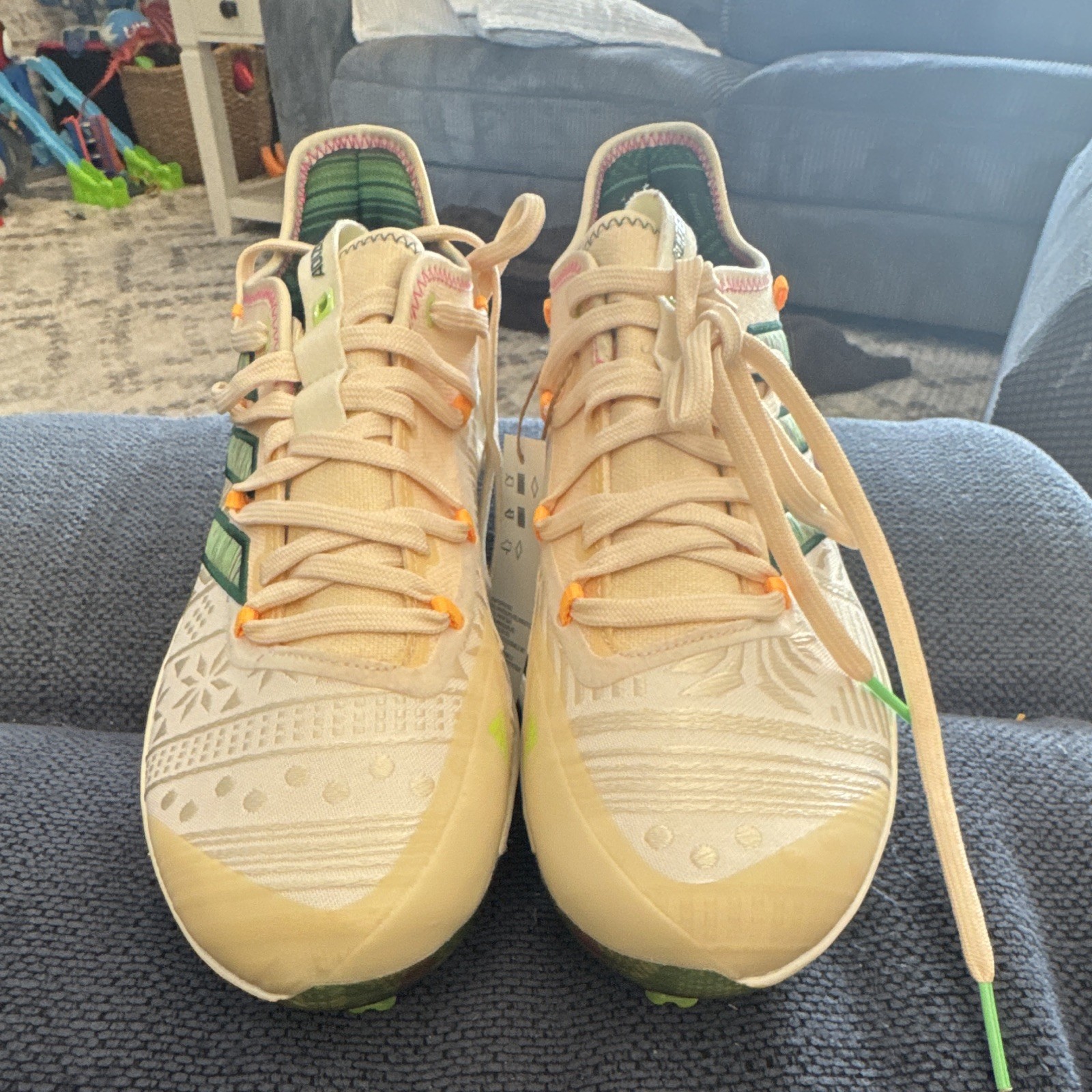 adidas adizero 8 APEX HH Baseball Cleats Beige/Green/Orange Men. Latin America.