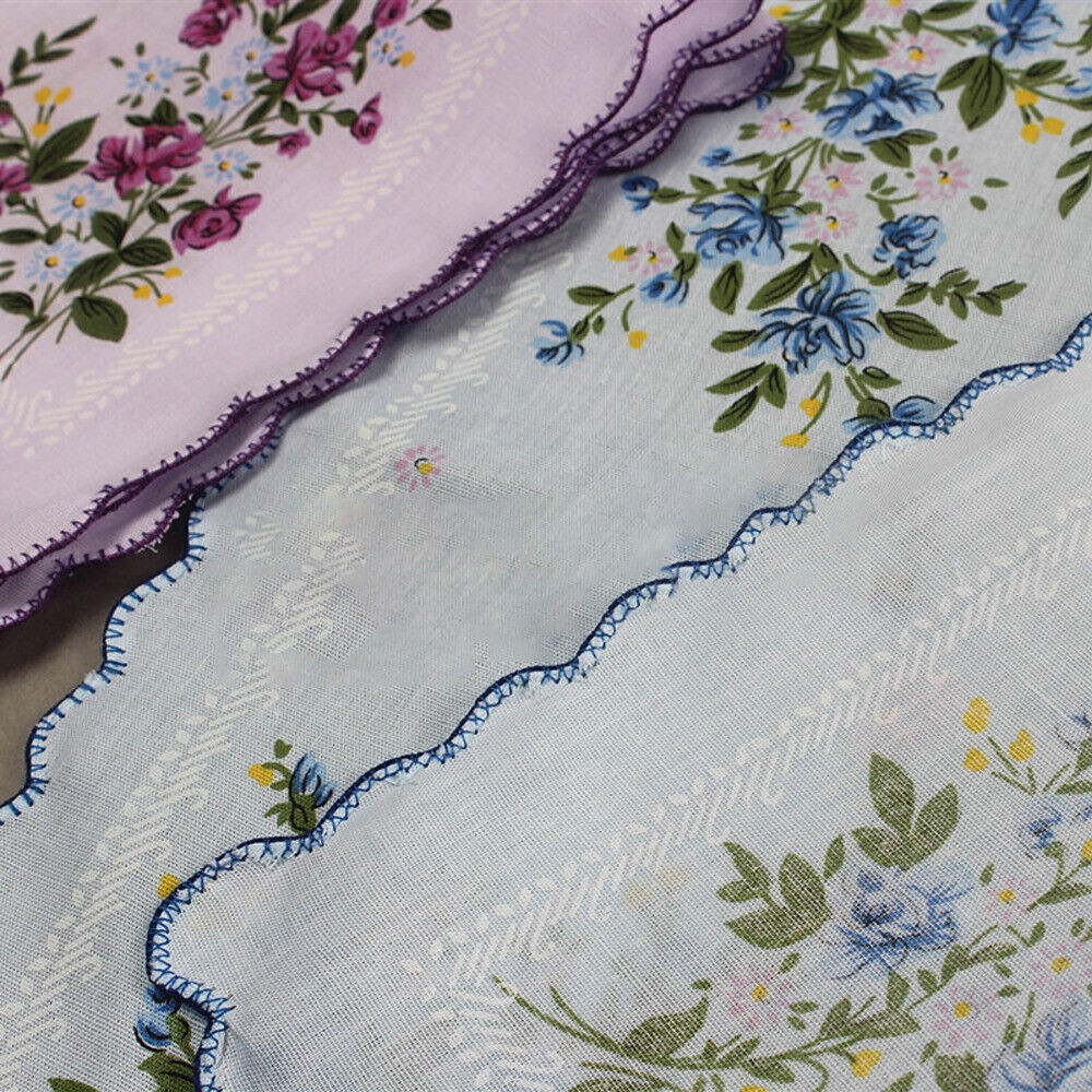 Mixed Lot 20 Square Hanky Cotton Vintage style floral Handkerchiefs Women 11.8“