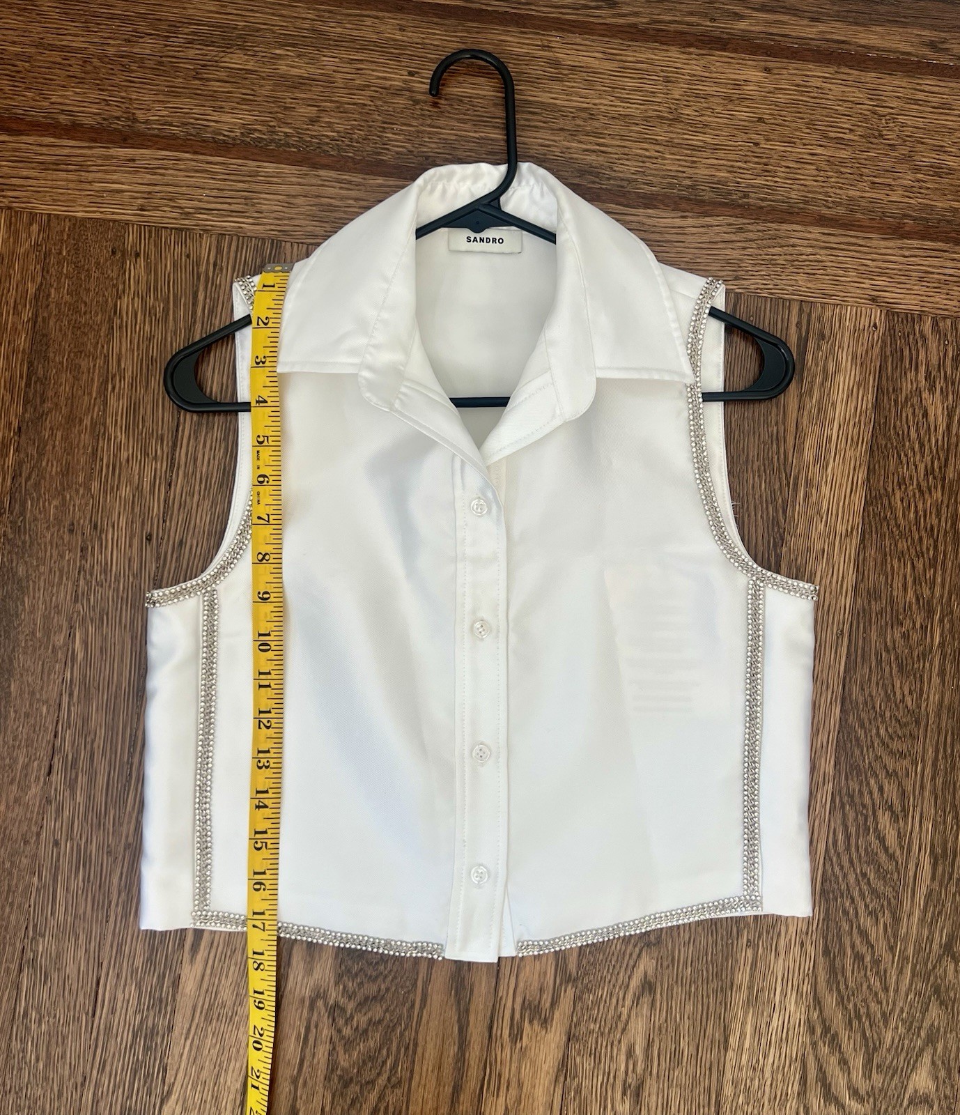 Sandro Sleeveless Twill Shirt Size 0