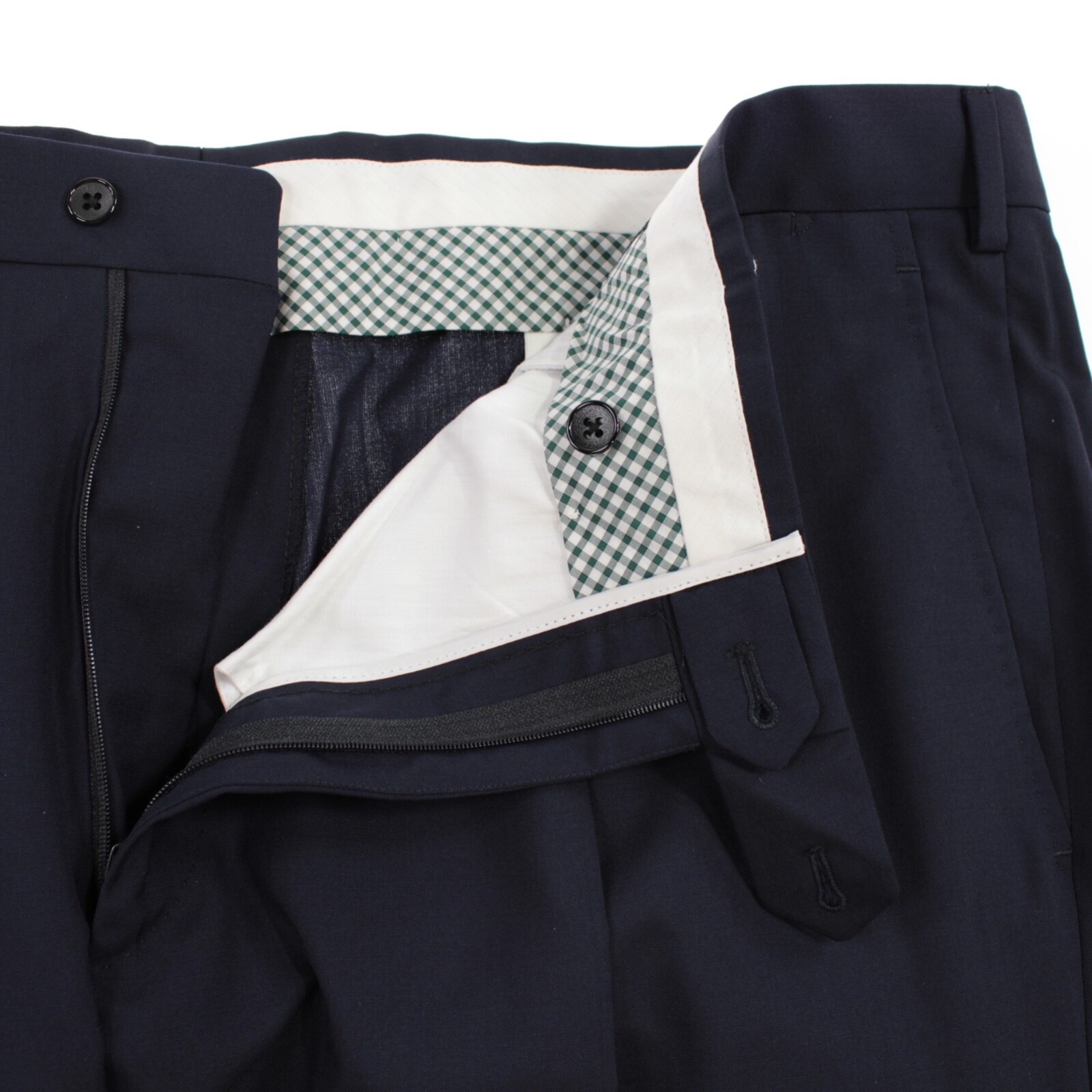 Belvest NWT Pleated Dress Pants Size 58 42 US Solid Blue 100% Wool