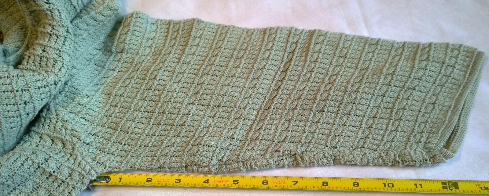 Van Heusen 3qtr sleeved Green V-Neck Sweater~L~Ramie Cotton Blend~Pullover