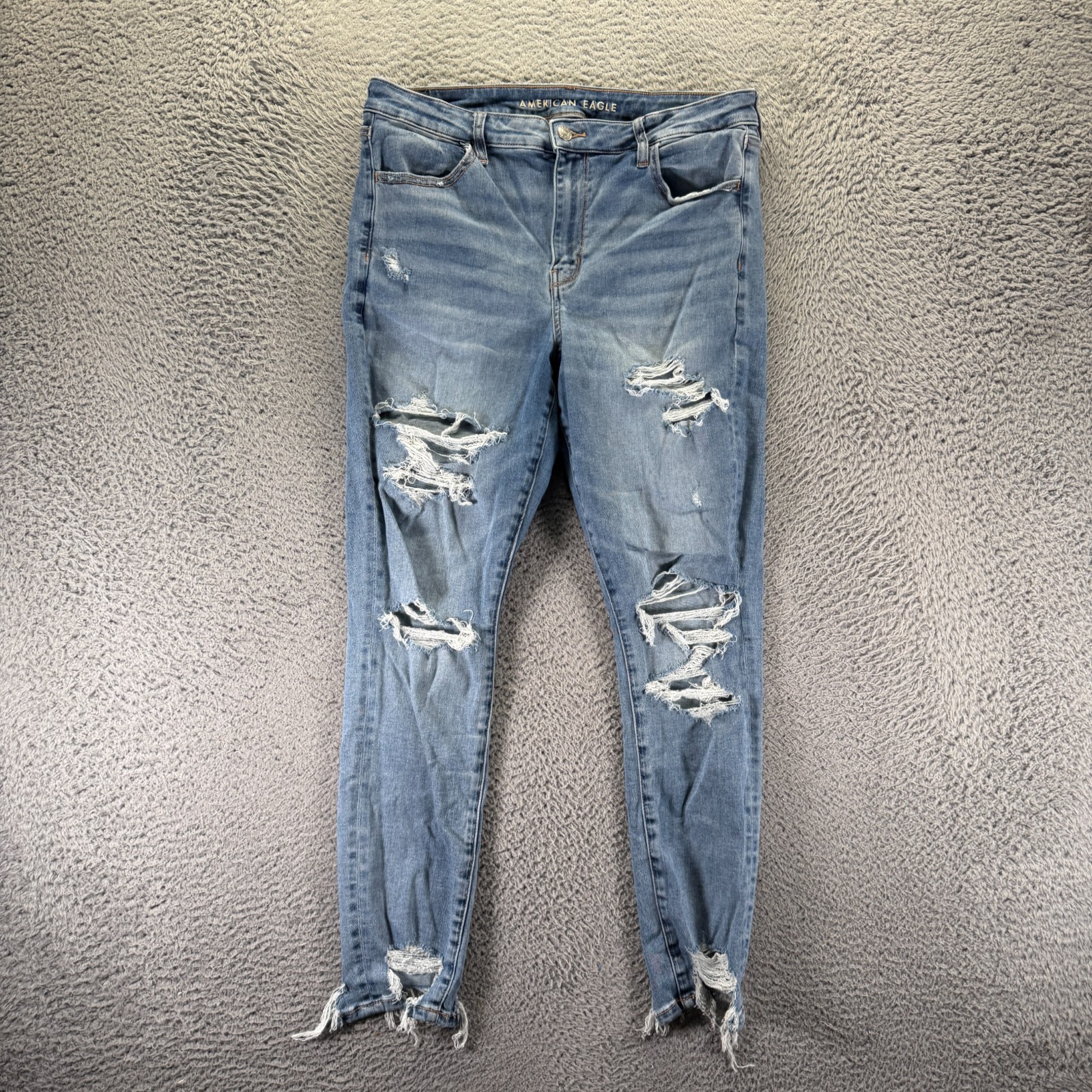 American Eagle Outfitters Next Level Jeans Womens 16 Blue Denim Jegging Stretch
