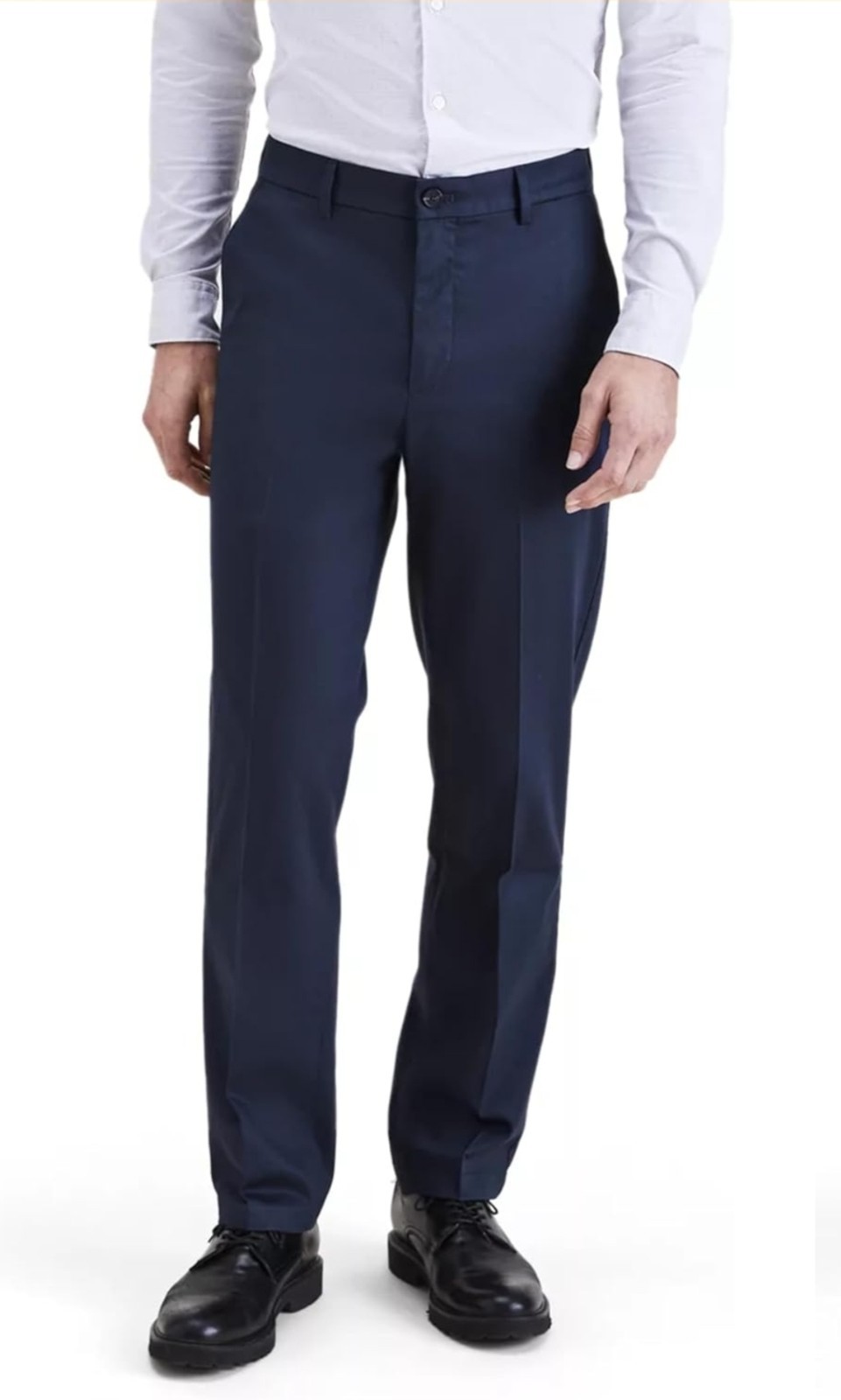 Dockers Men’s Pants 50×30 Navy Blue Khaki Straight Fit Iron Free Stain Defender