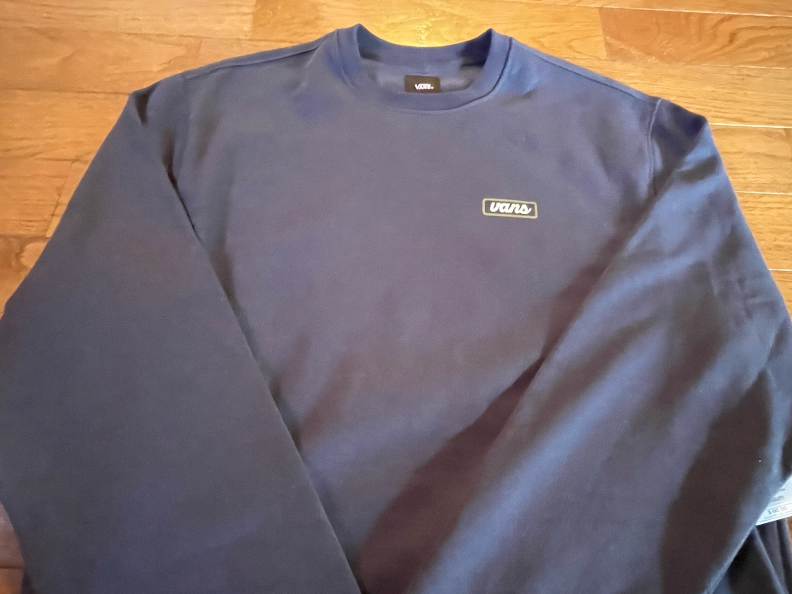 Vans Crew Sweatshirt Navy Classic Logo Pullover Men’s Size Large L NEW