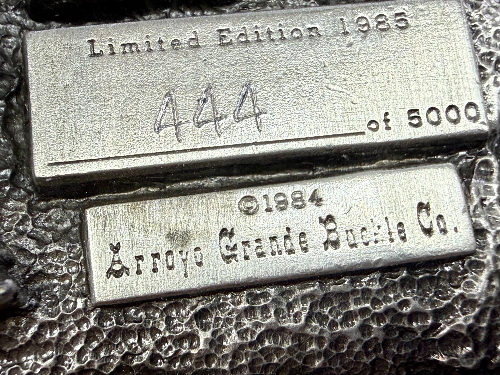 American Construction Worker 1985 Commemorative Belt Buckle by Arroyo Grande