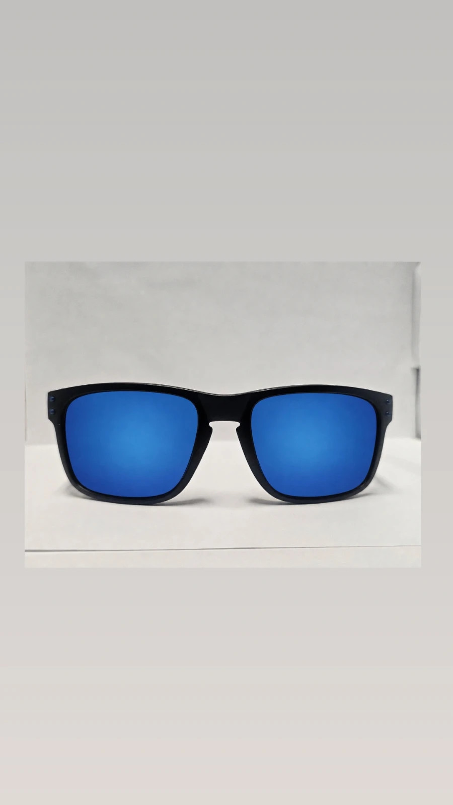 Holbrook Style Black Frames with Dark Blue UV400 Lens Sunglasses