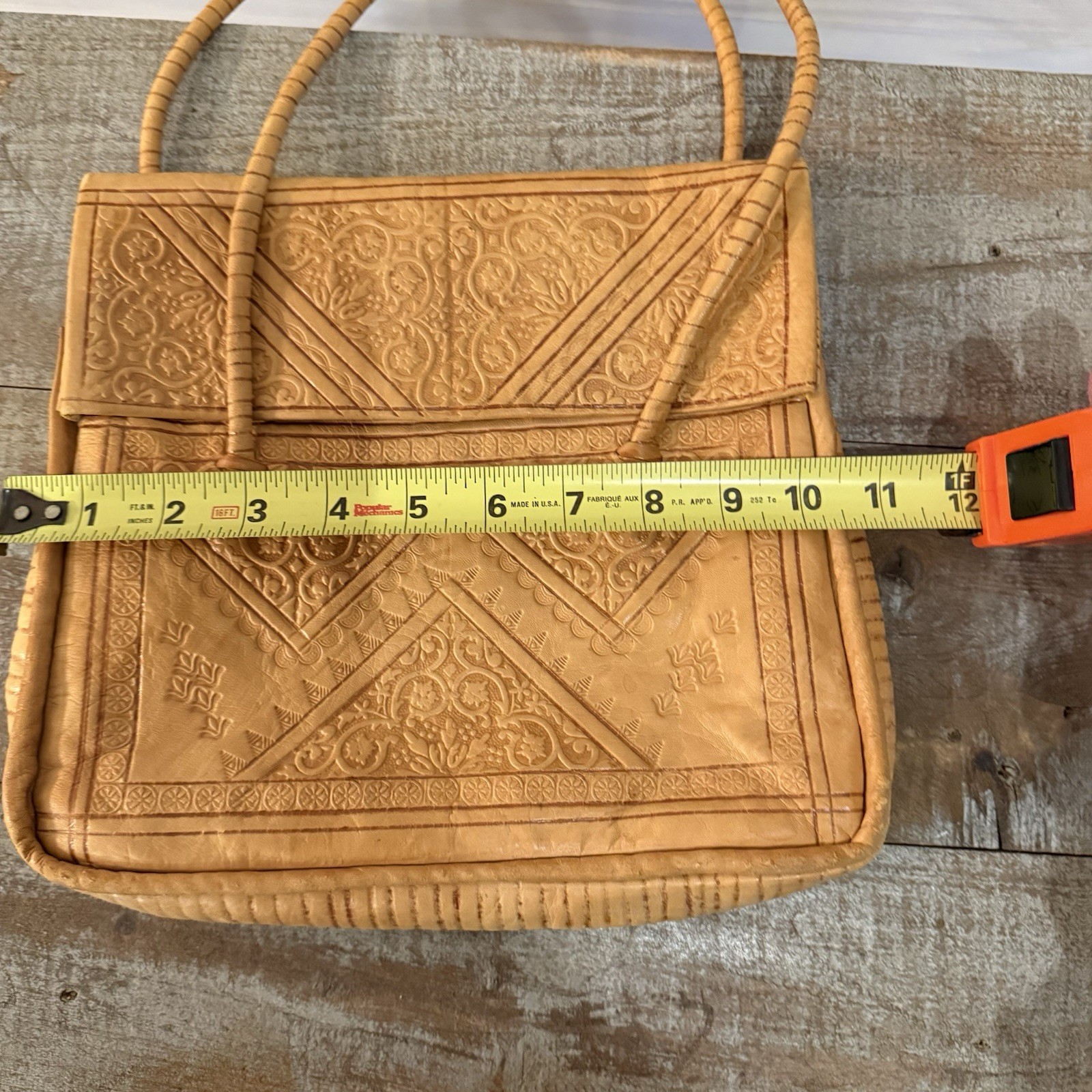 Morocco hand-tooled leather shoulder Kasbah bag Western Bohemian Hippie