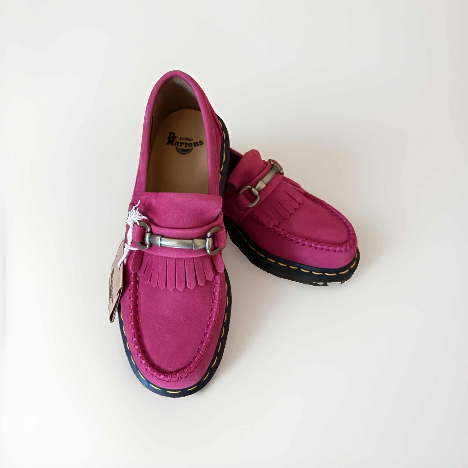 Dr. Martens Adrian Snaffle Loafers Leather Platform Fuchsia Pink Sz US6M-7 US L