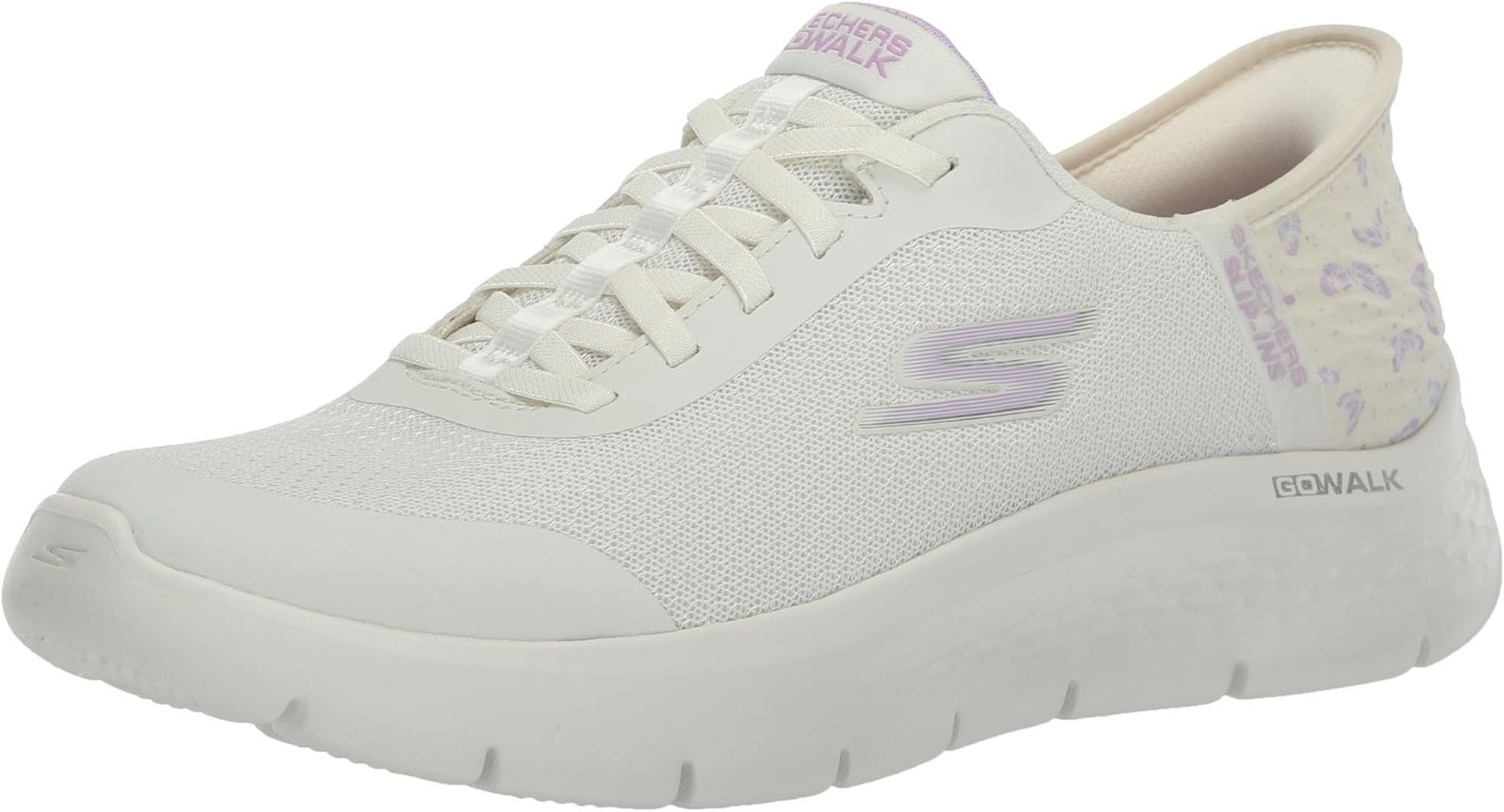 Skechers Women’s Go Walk Flex Eva Hands Free Slip-ins – Natural/Purple – 6 D – W