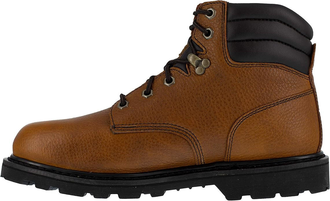 Men’s Iron Age Backhoe Steel Toe Brown Leather 6 inch Work Boots IA5020, 11 W