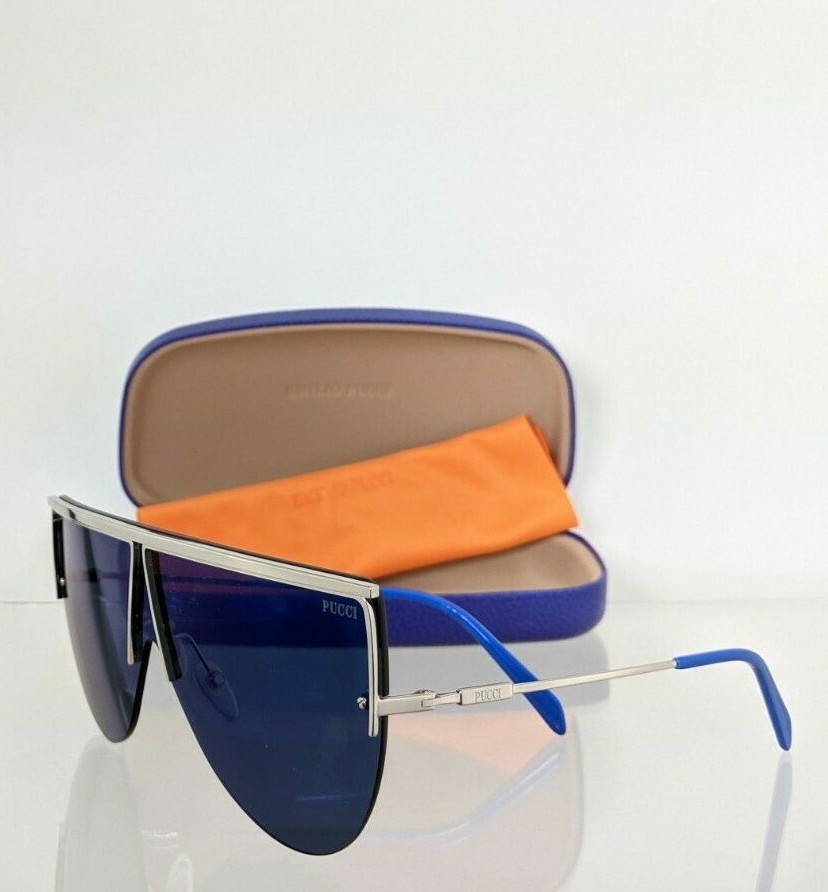 Brand New Authentic Emilio Pucci Sunglasses EP 139 16X Blue Frame EP139 142mm