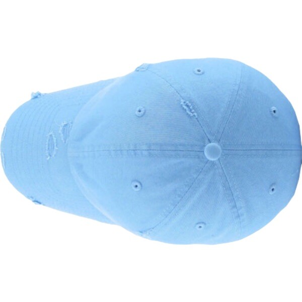 Light Blue Solid Distressed Vintage Polo Style Baseball Ball Cap Hat 100% Cotton