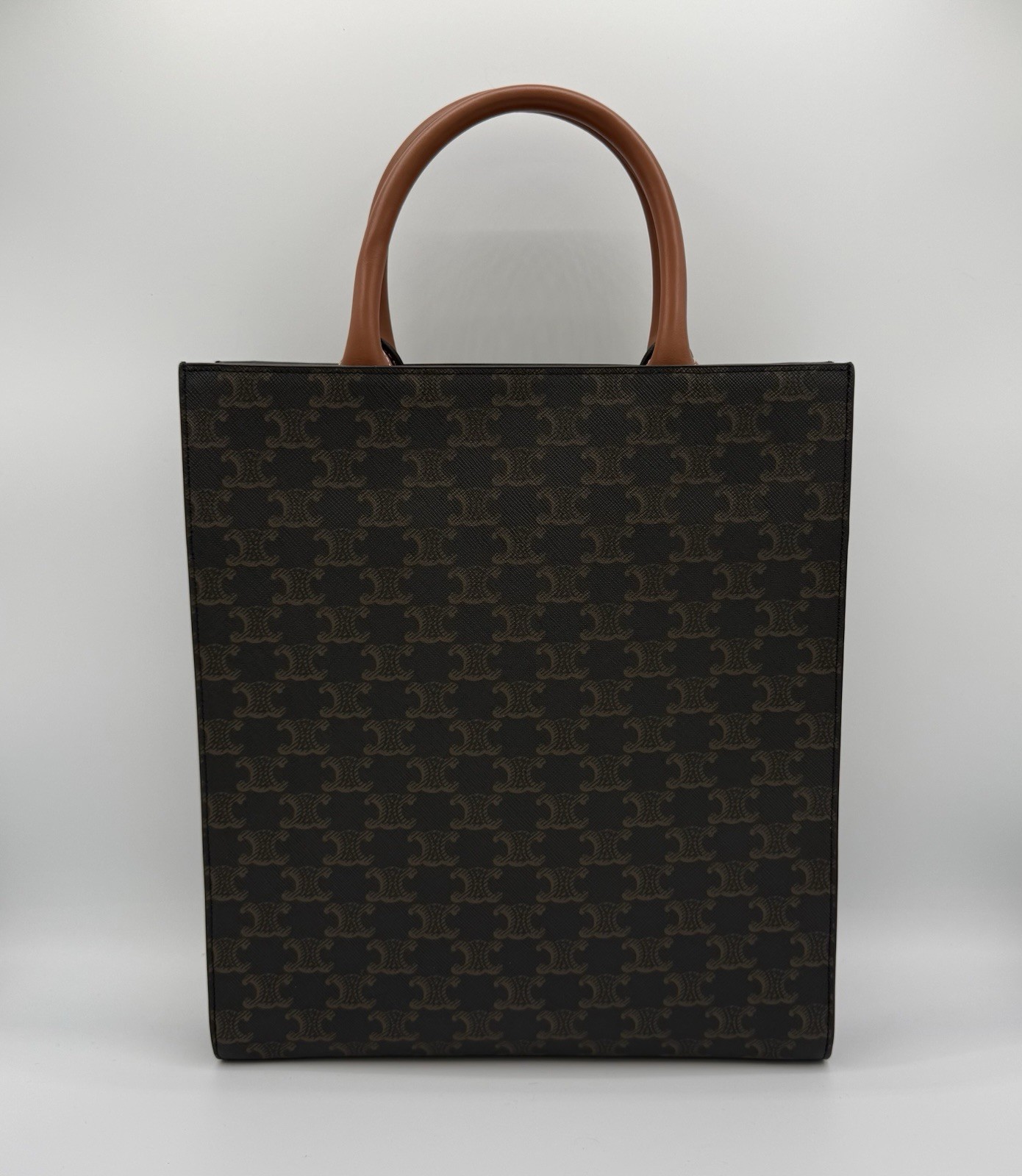 CELINE Small Cabas Vertical Tote Monogram Brown/Tan/Detachable Strap (BRAND NEW)