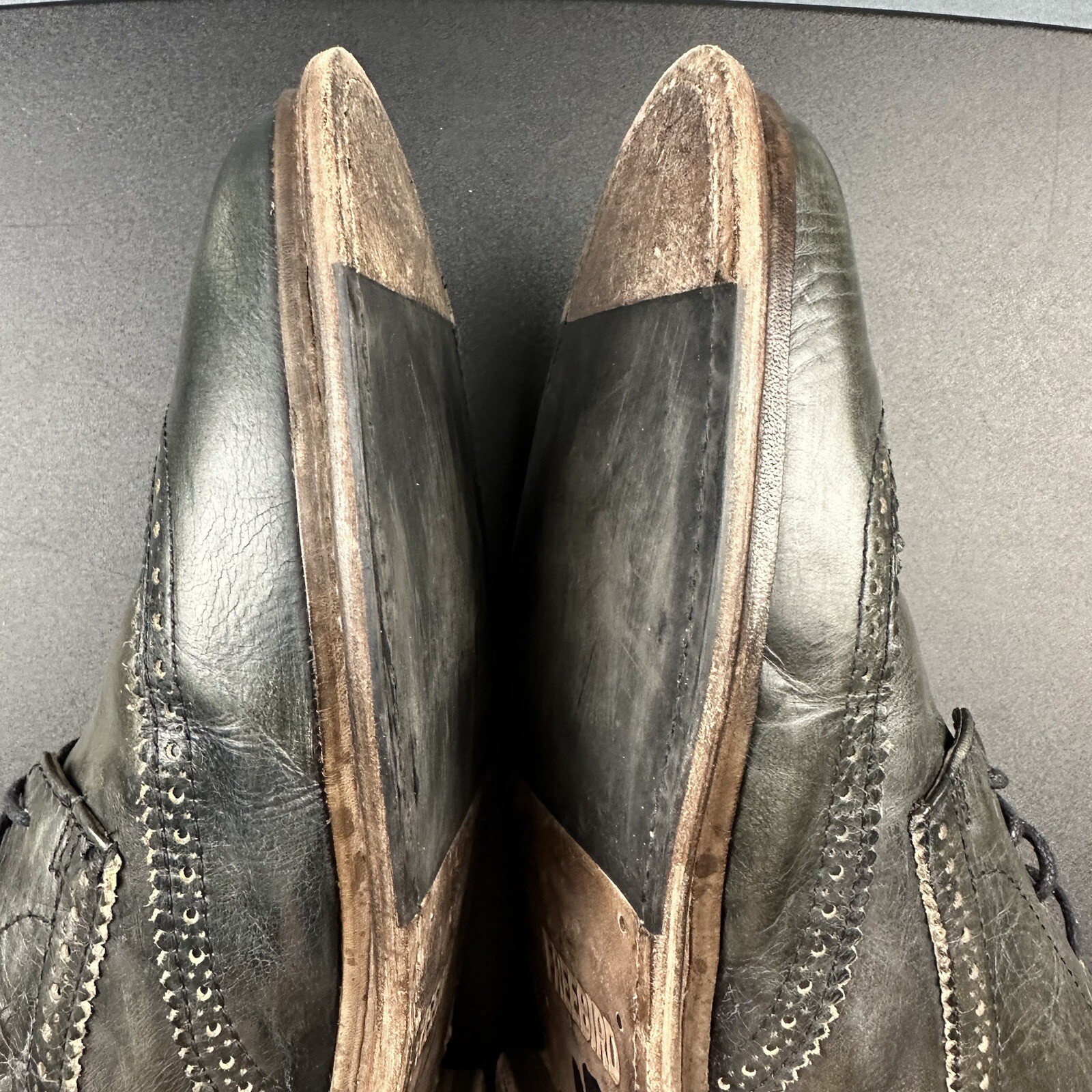 Freebird Kensington Oxford Wingtip Shoes Mens 12 Two Tone Distressed Leather*