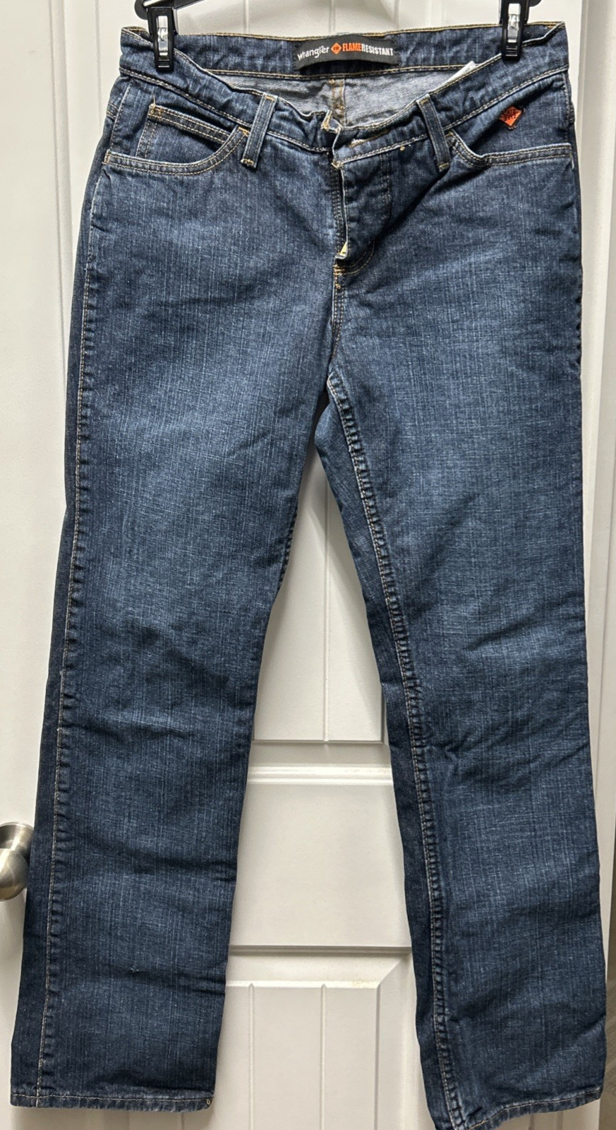 Womens Wrangler FR Fire Resistant Jeans Size 7×34 Embroidered Pockets 10FRW10CH