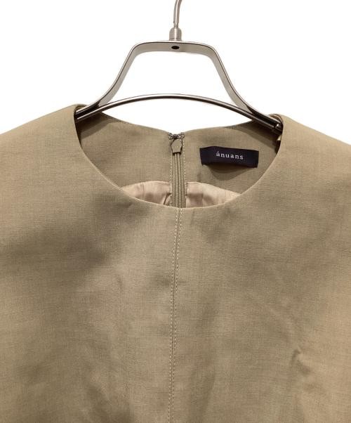 Anuans Women’s Brown Sleeveless Flare Top S Polyester Wool Casual