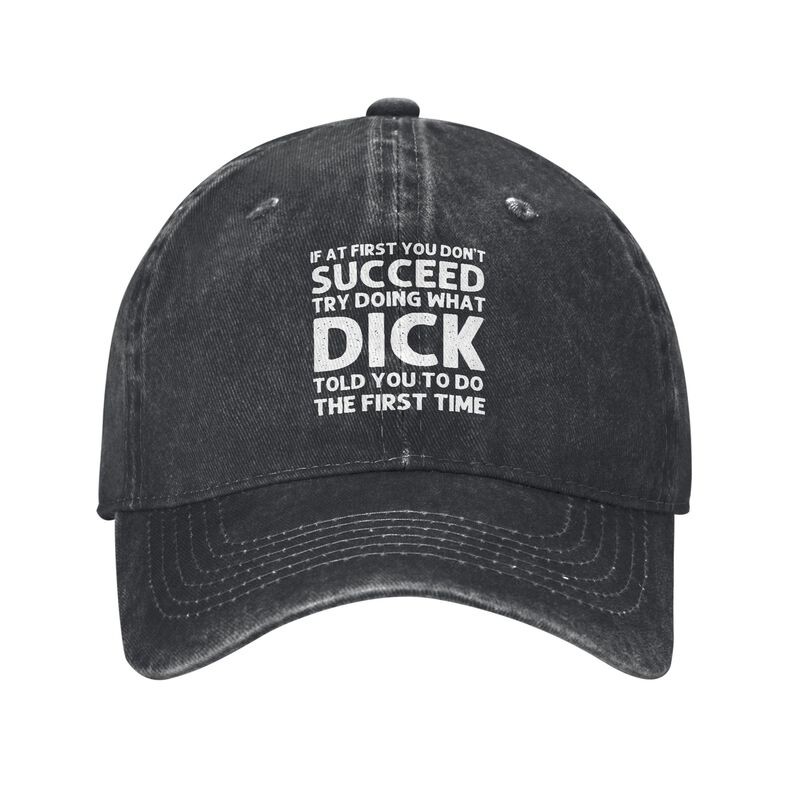 SUCCEED DICK Soft Baseball Cap Unconstructed Graphic Print Adjustable Sun Hat