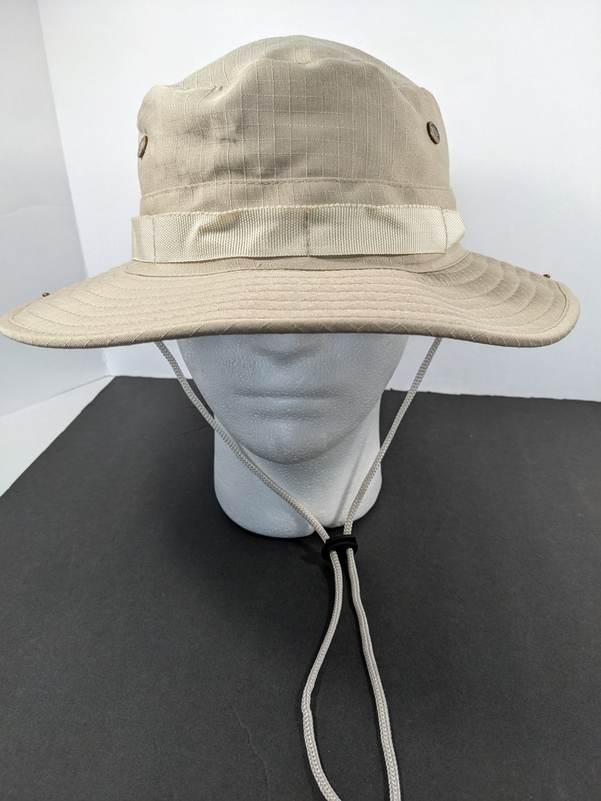 MILITARY C.O.R.P. INC BOONIE HAT JUNGLE TYPEII POLY COTTON BEIGE LARGE