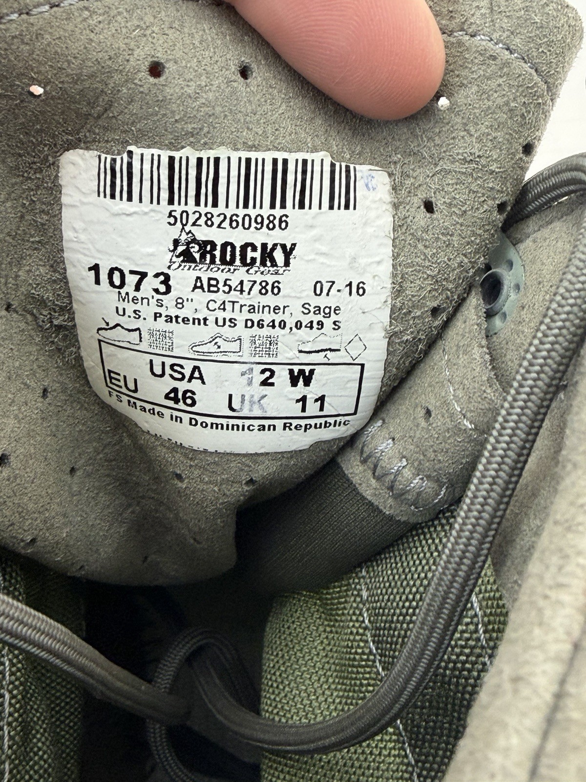 Rocky 8” C4T Trainers Sage Green Boots Tactical Combat 1073 Men’s Size 12 W