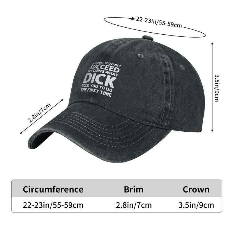 SUCCEED DICK Soft Baseball Cap Unconstructed Graphic Print Adjustable Sun Hat