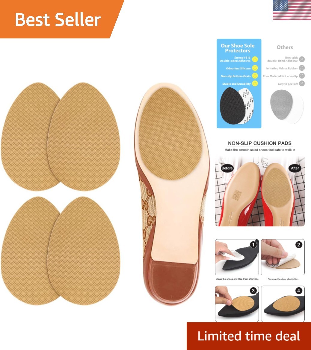 Non-Slip Yellow Shoe Pads – High Heels Anti-Slip Gel Sole Protectors, Pack of 4