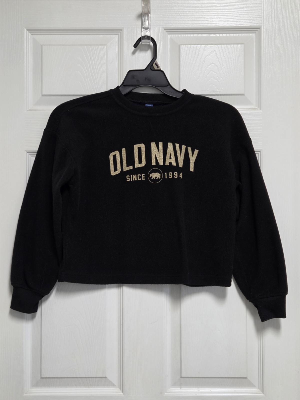 OLD NAVY set of 2 Black Gray Logo Sweaters, Girls Large 10-12