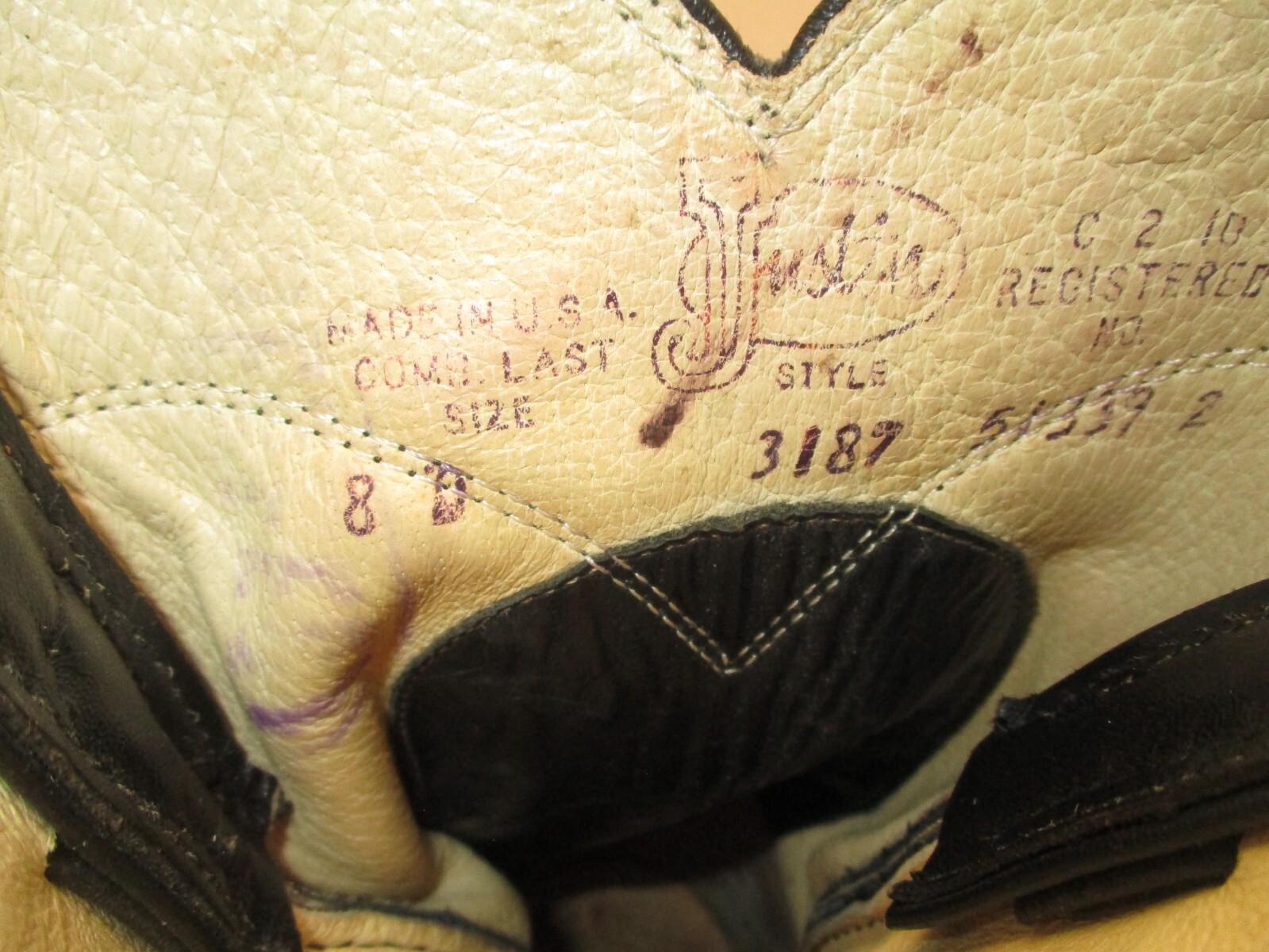 Justin Classic Black Bullhide Leather Roper Style 3187 Cowboy Boots Mens Sz 8 D