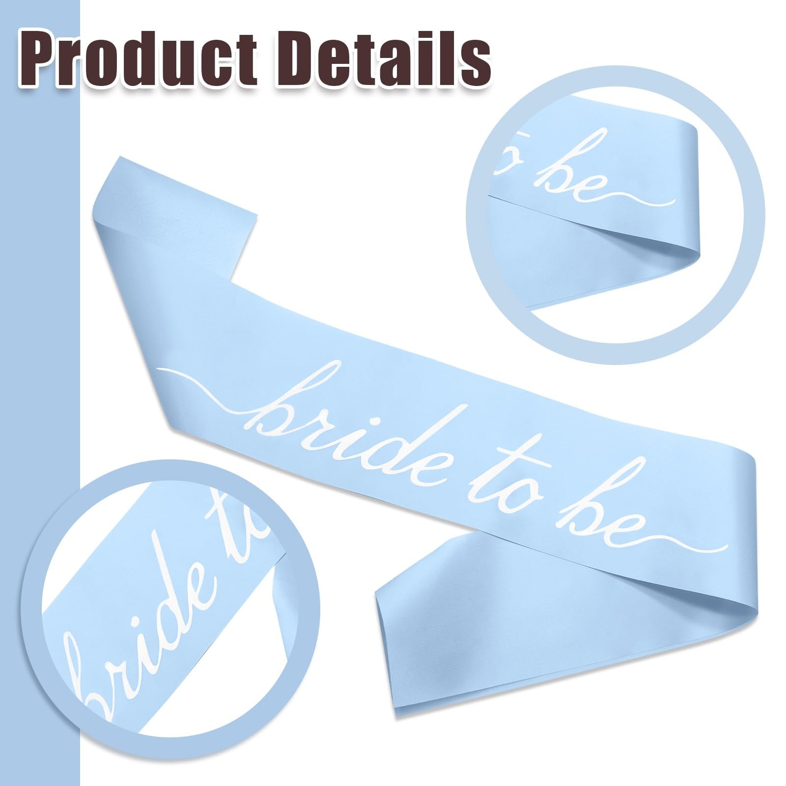 MILVOWOC Blue Bride to Be Sash in Soft Satin, Bachelorette Party Wearable, Br…