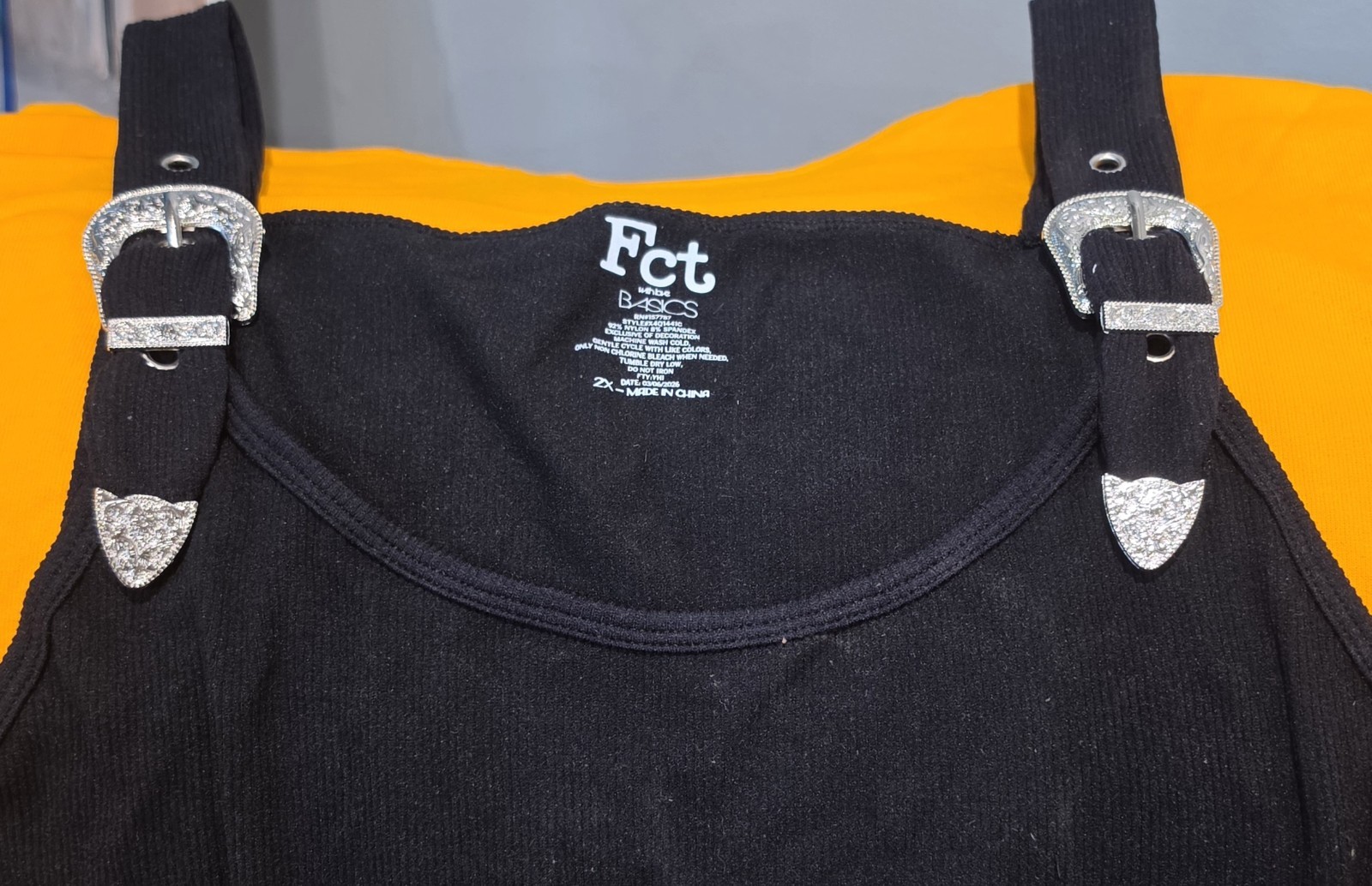 NWT Fct with love BASICS Womens Black Buckle Tank 92% Nylon 8% Spandex Sz 2X ✨️