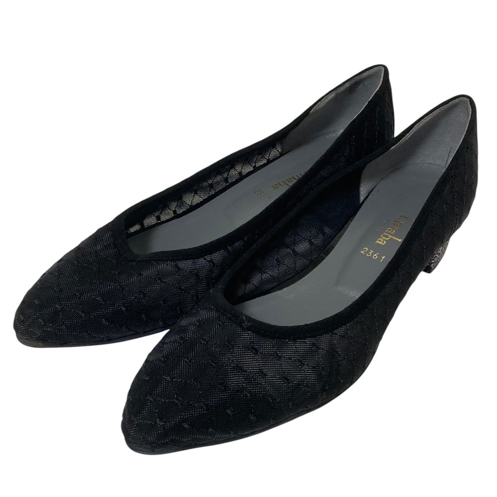 t.inaba Low Heel Mesh Pumps, Size 9.3″” Black Women USED