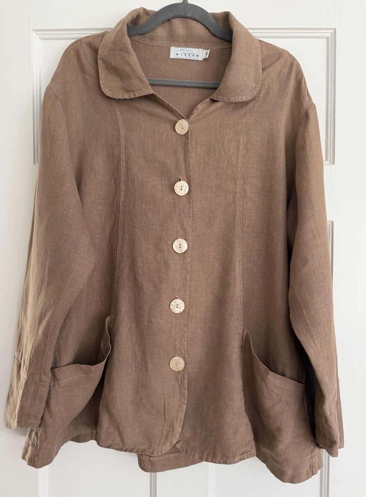 Willow Brand WMs Casual 100% Linen Button Shacket/Jacket Size M Cinchable