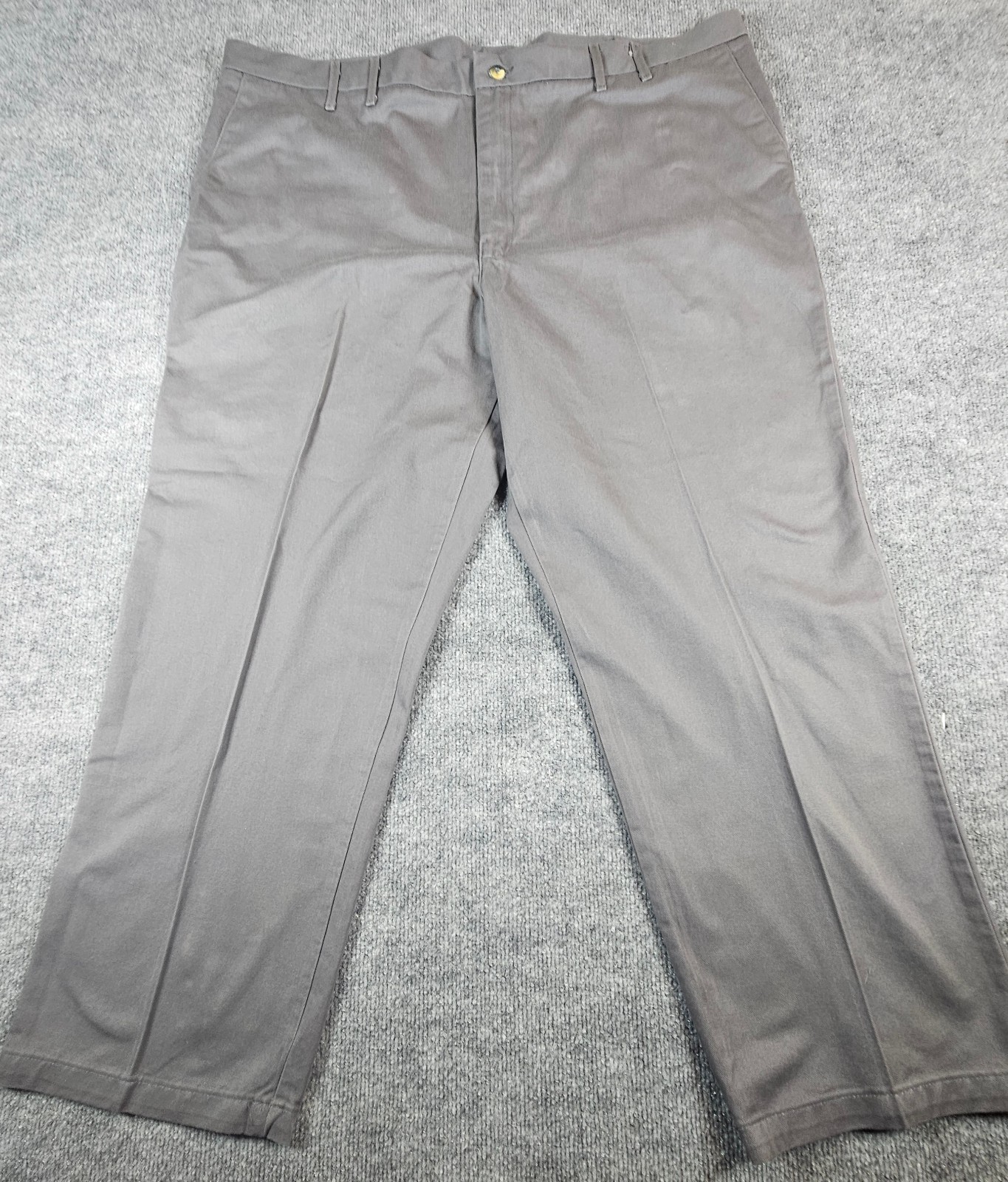 Wrangler Mens Chino Pants 46×30 Gray Flat Front Straight Leg 100% Cotton 67N14DL