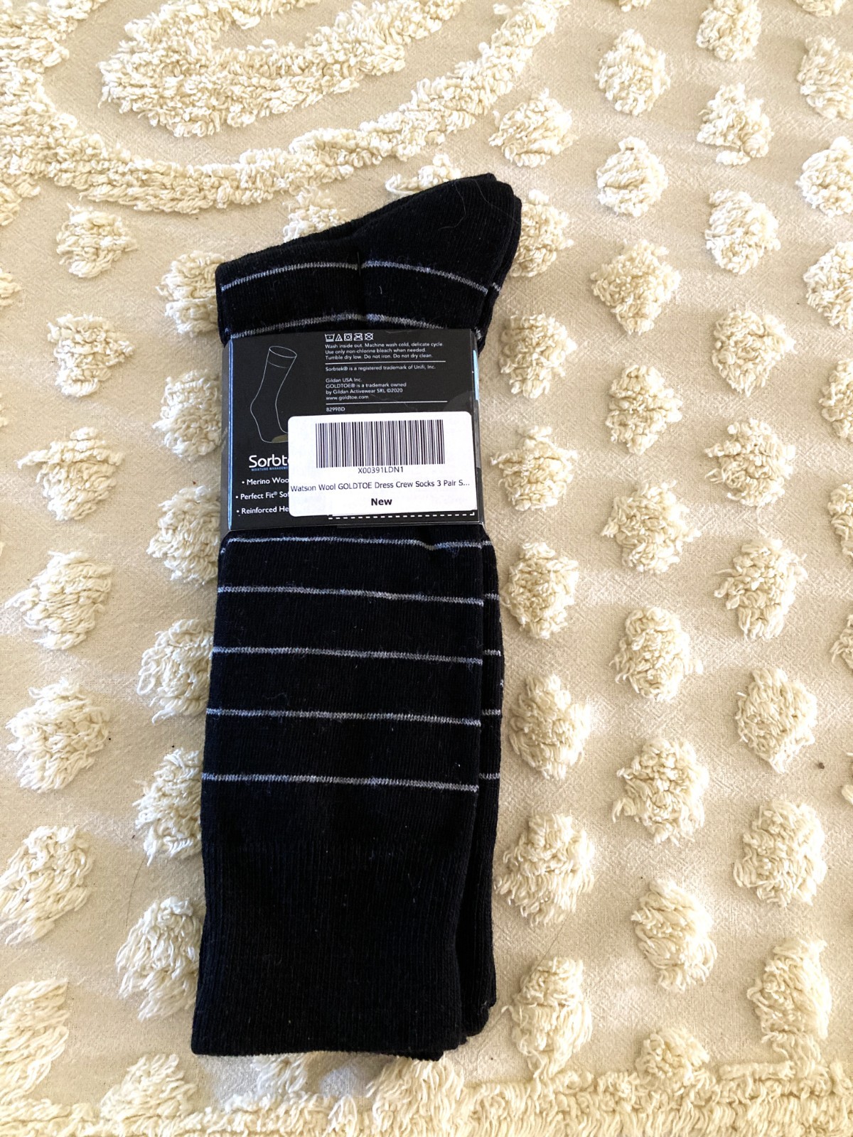 Watson Wool Gold Toe Men’s Merino Wool Blend Crew Socks (3Pair) Sz 6- 12 1/2 NWT