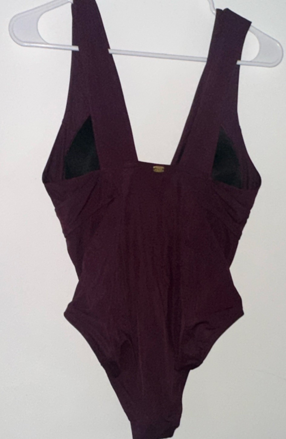 Amoressa Purple Solid One Piece Swimsuit Women’s Size 10 Wide Strap Lined