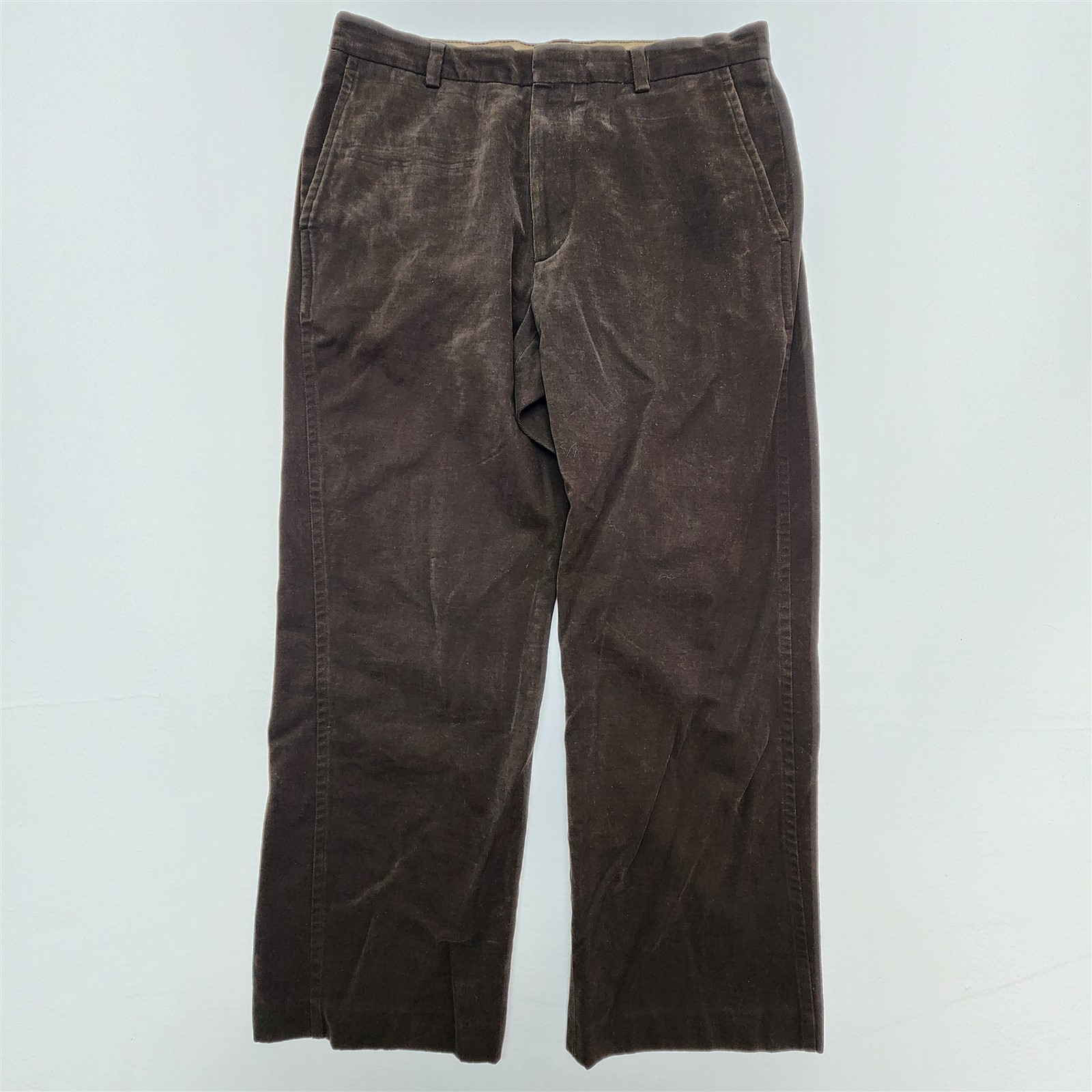 Vtg Banana Republic 35×30 Brown Moleskin Twill Dawson Relaxed Flap Pocket Pants