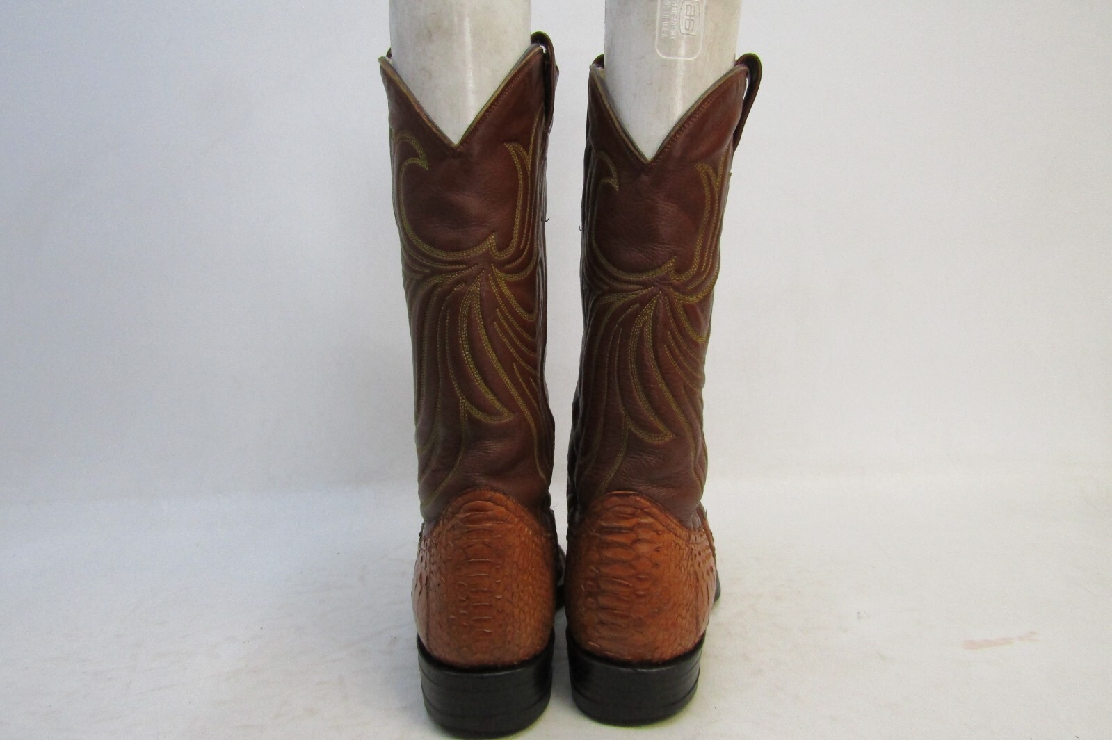 Goss Mens Size 6 D Brown Leather Snake Skin Western Cowboy Boots