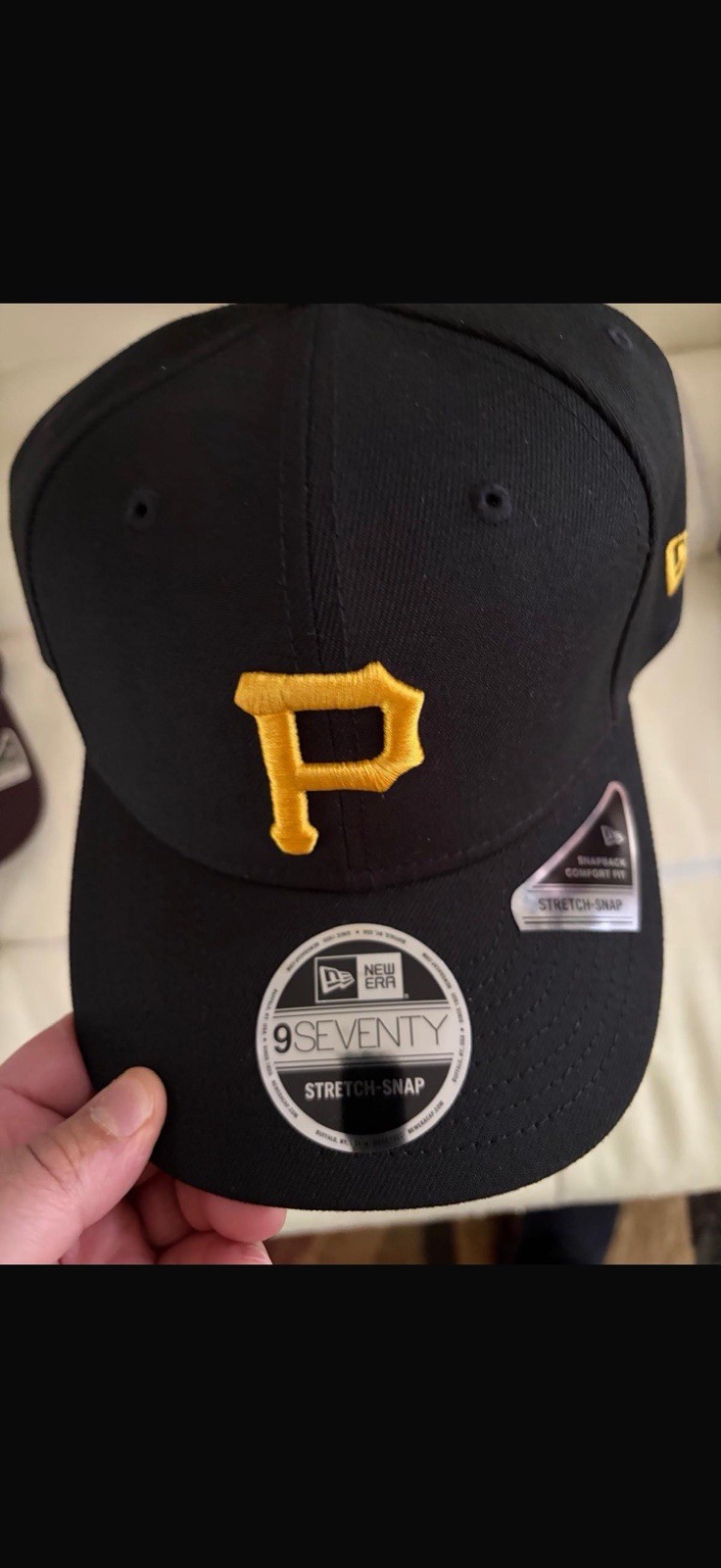 NEW ERA MLB PITTSBURGH PIRATES 970SS 9Seventy Snapback Hat STRETCH BLACK YELLOW