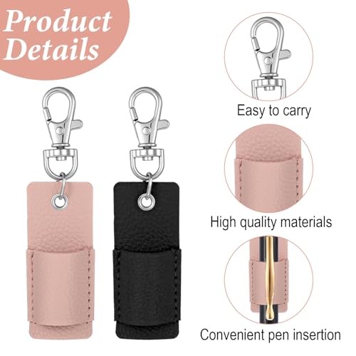 4 Pcs Pen Holder for Lanyard, Lanyard Pen Holder Black, White, Beige, Pink