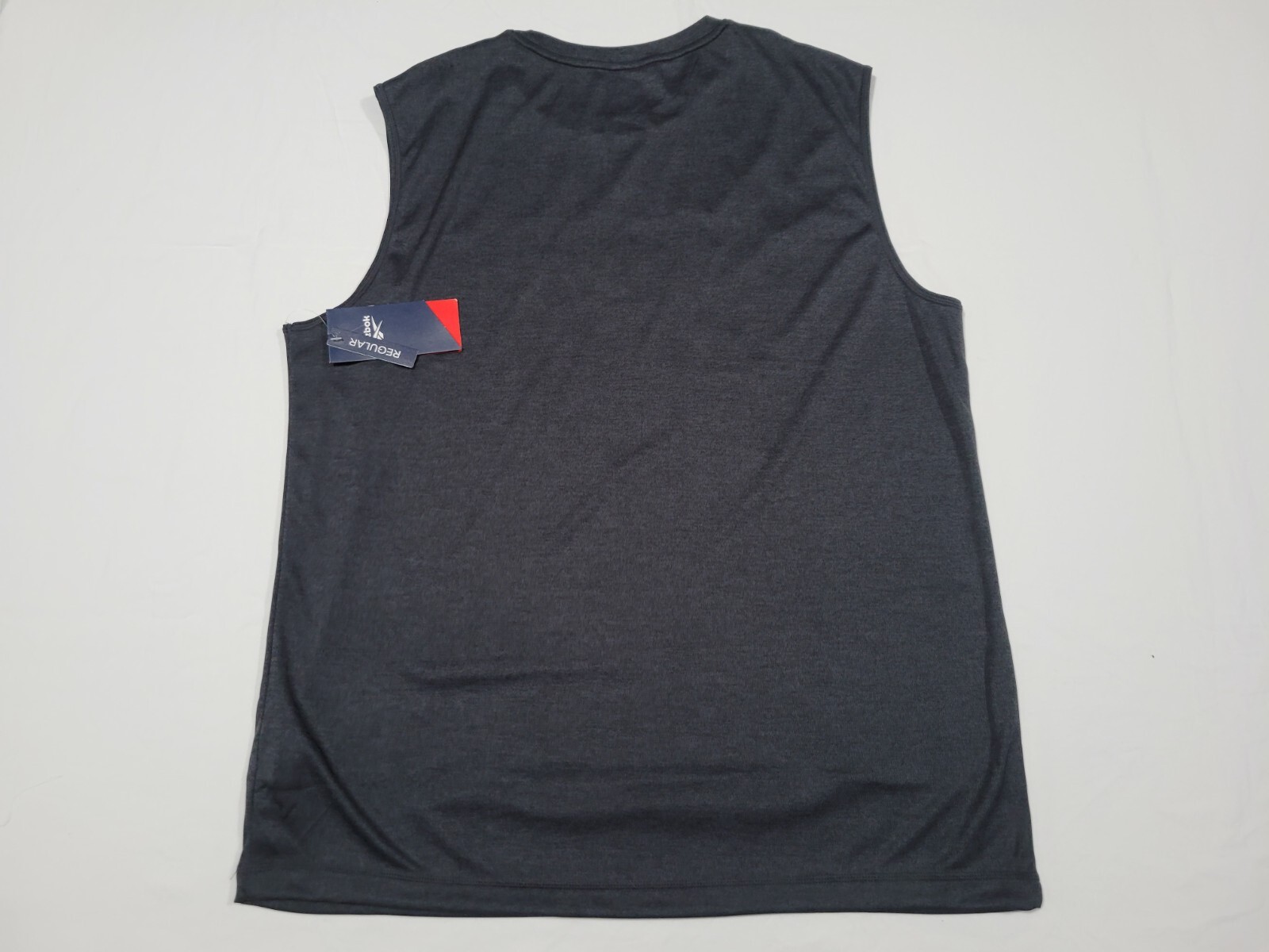 Reebok Mens Tank Athletic Muscle Gladiador logo top Black Heather Size Large