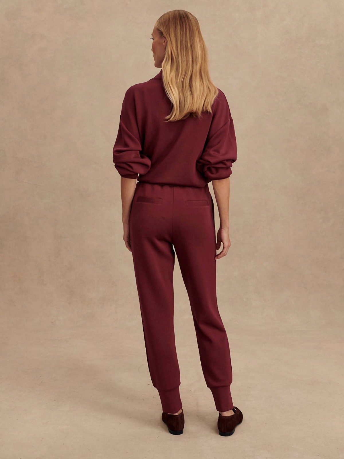 Varley Slim Cuff Pants 27.5 DoubleSoft Maroon Size S NEW