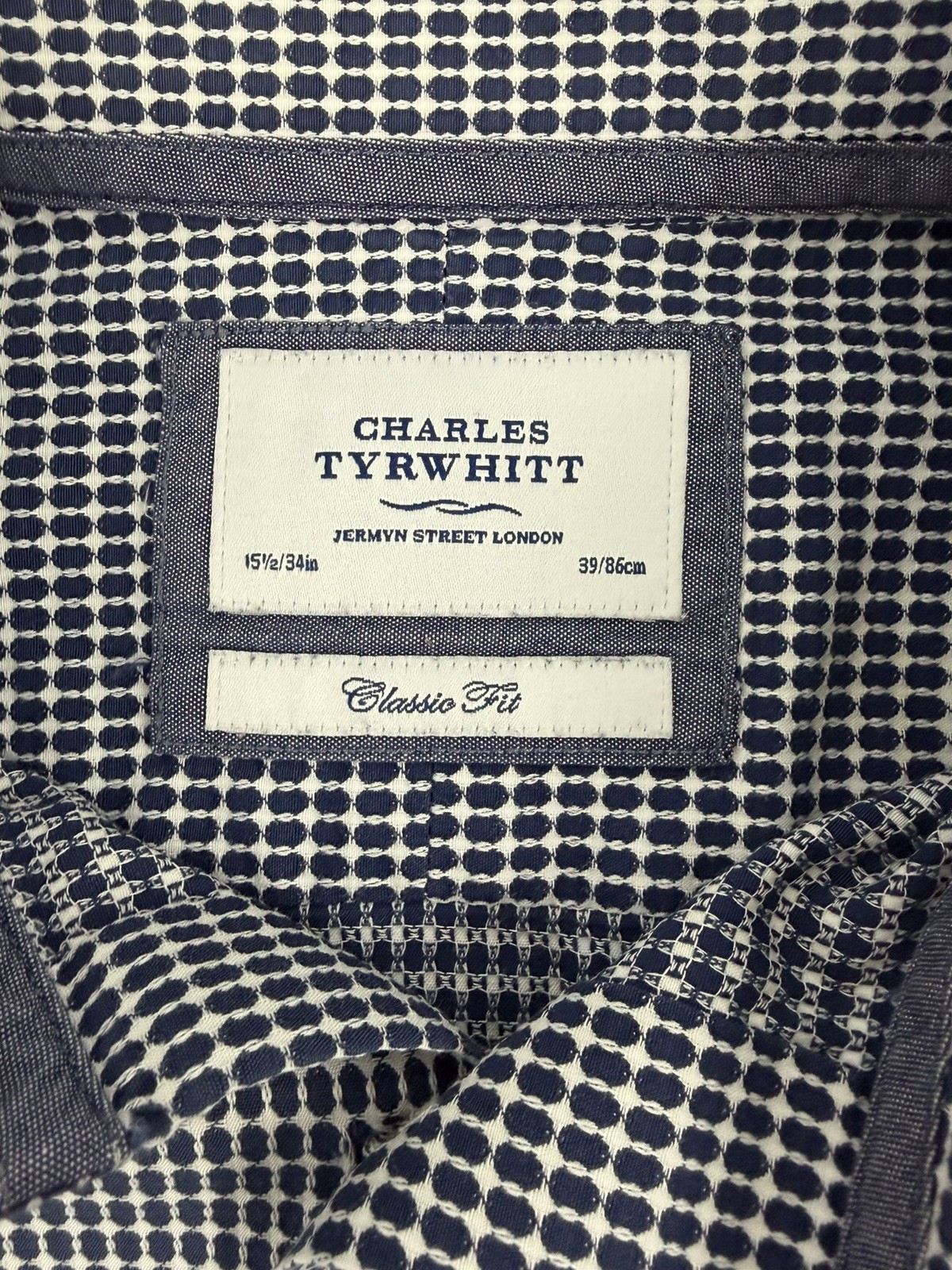Charles Tyrwhitt Jermyn Street Classic Fit Mens 15.5/34 in Long Sleeve Button Up