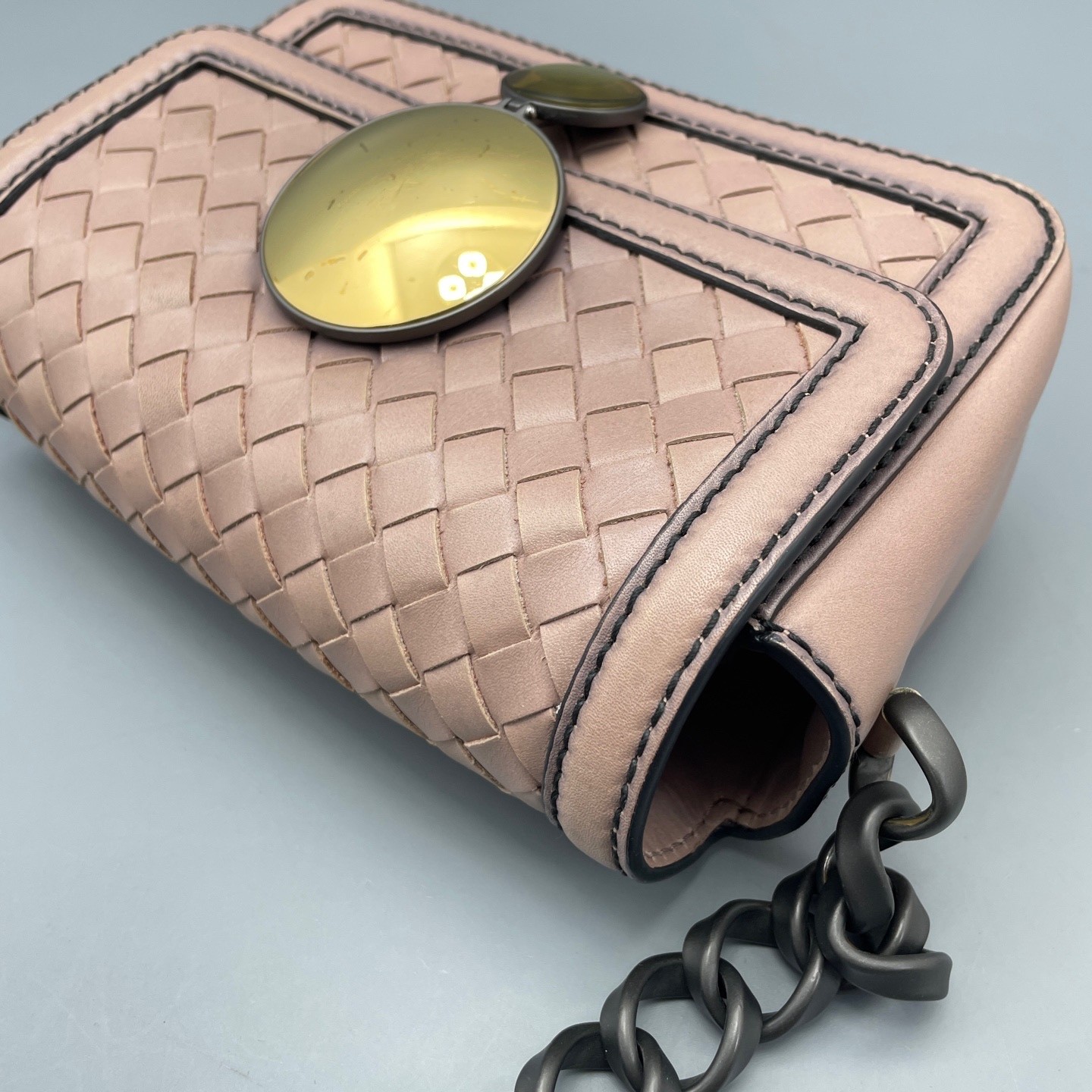 Bottega Veneta Pre-Owned Authentic Chain Bag Pink 17*11*6cm