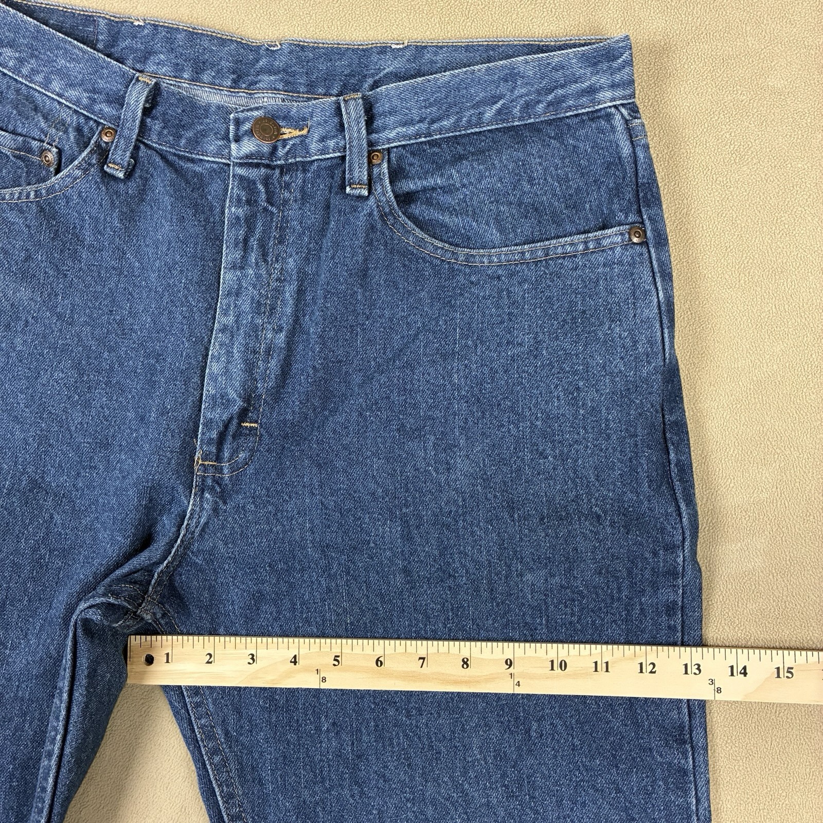 Wrangler Men’s Regular Fit Jeans 35×32 Blue Dark Stonewash Vintage US Fabric