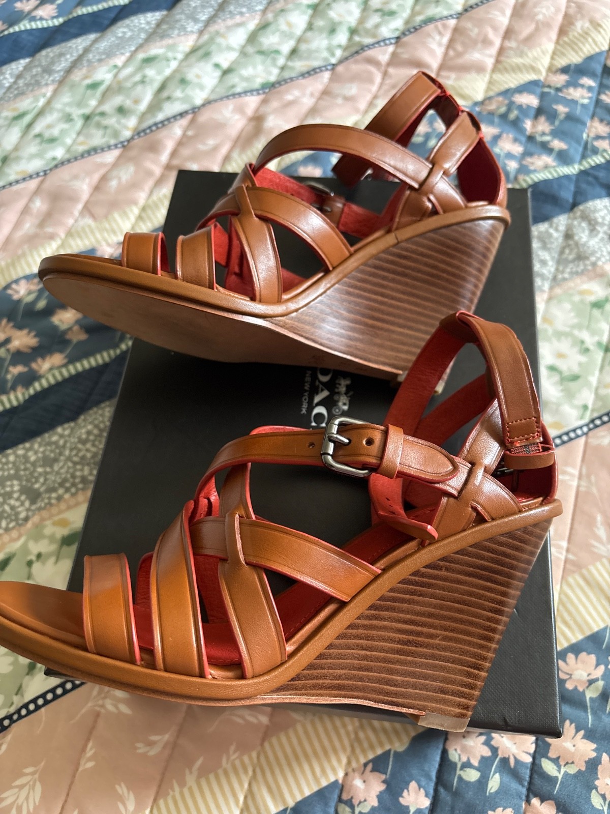 Coach Shoes. Wedge heels, size 7.5, brand new shoes. Never worn it.