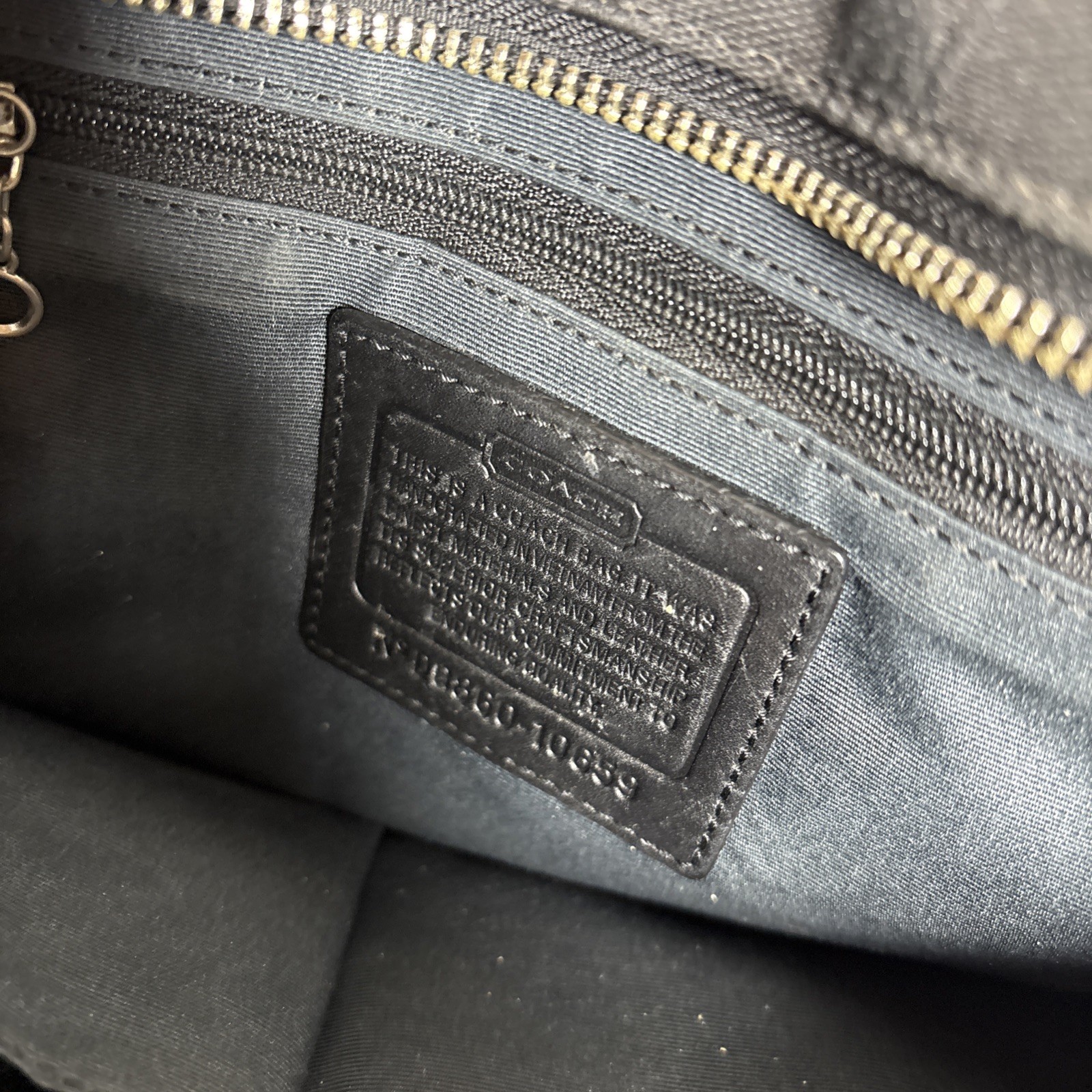 Coach Monogrammed Black Canvas and Leather Shoulder Bag Signature C F10659 *READ