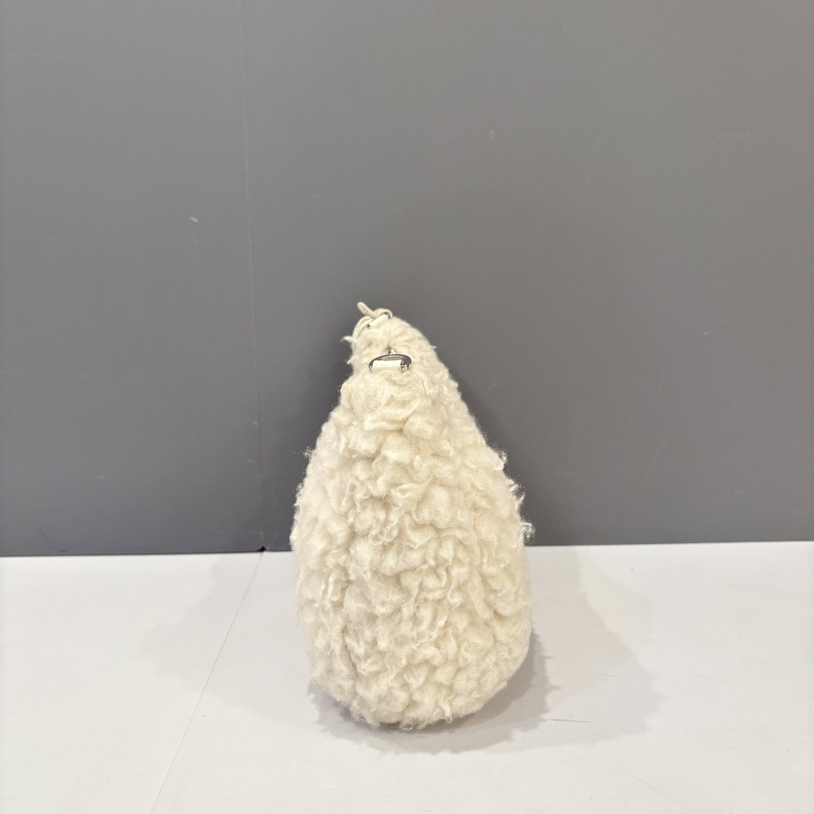 Prada Mini Re Edition 2000 Shoulder Bag White Faux Fur (ws030126c0)